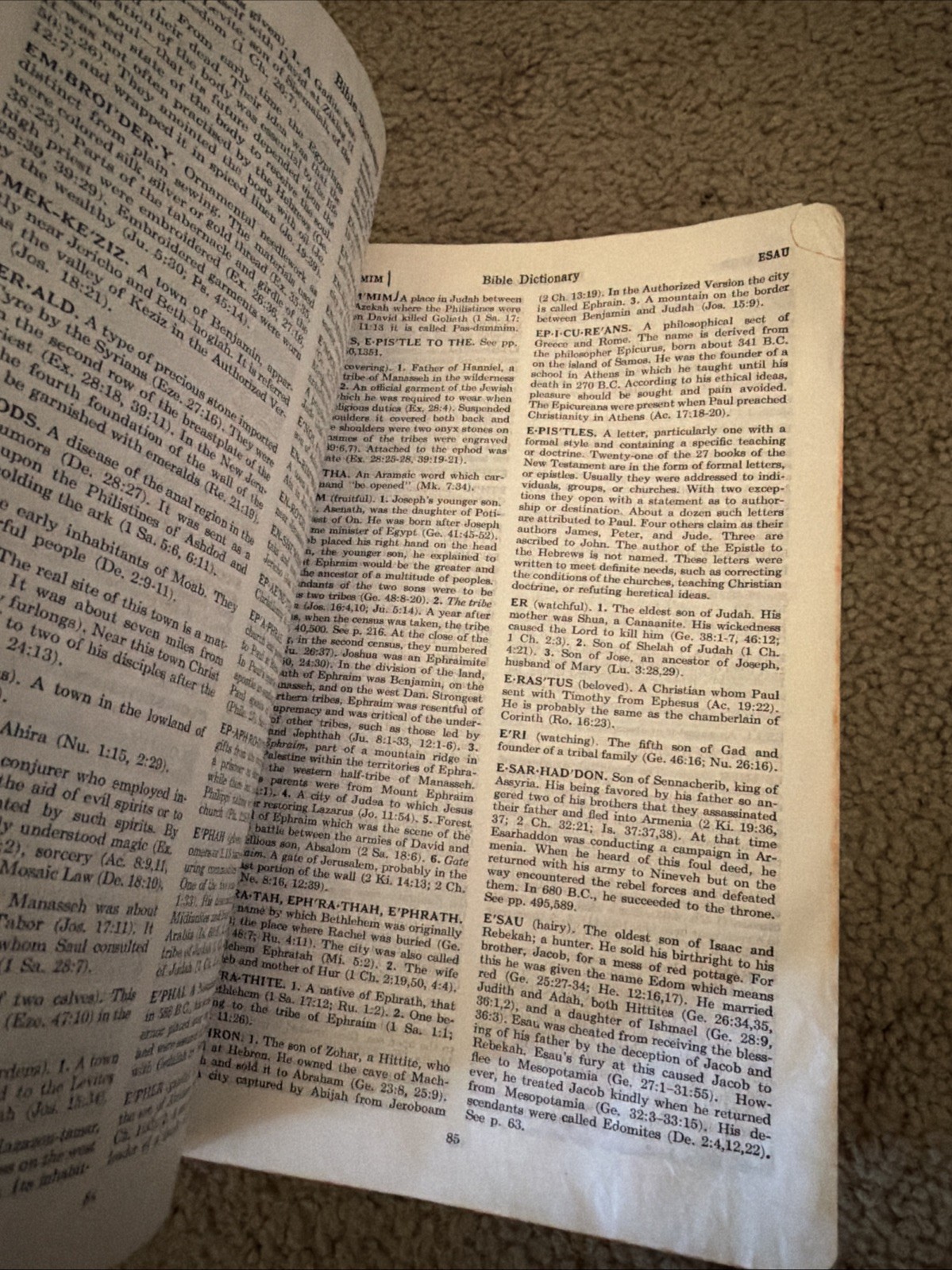 Vintage 1950 Holy Bible New Analytical Indexed Edition Black Leather Dickson