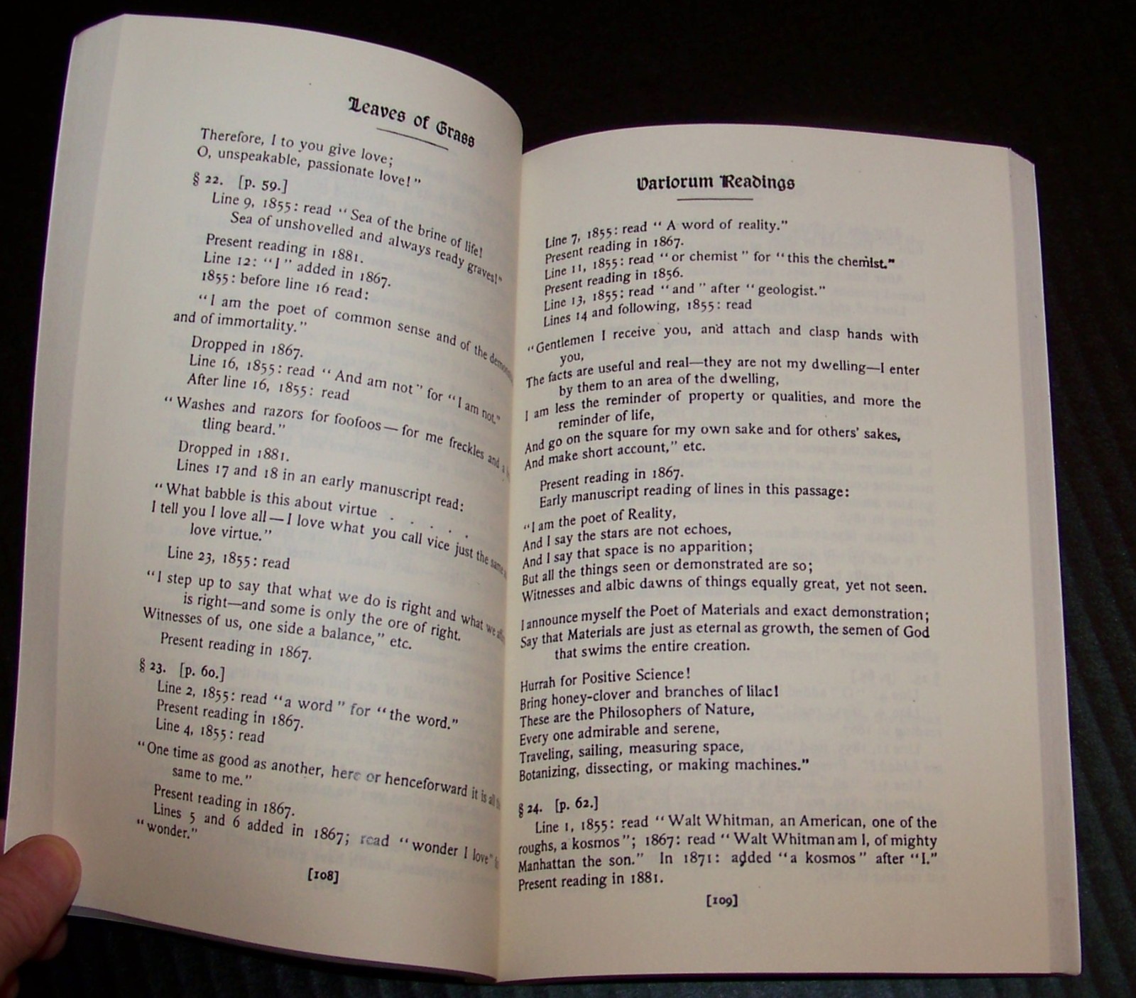 Walt Whitman 3 Book Lot: Leaves of Grass 1921 / Leaves…(Facsimile), West Hills