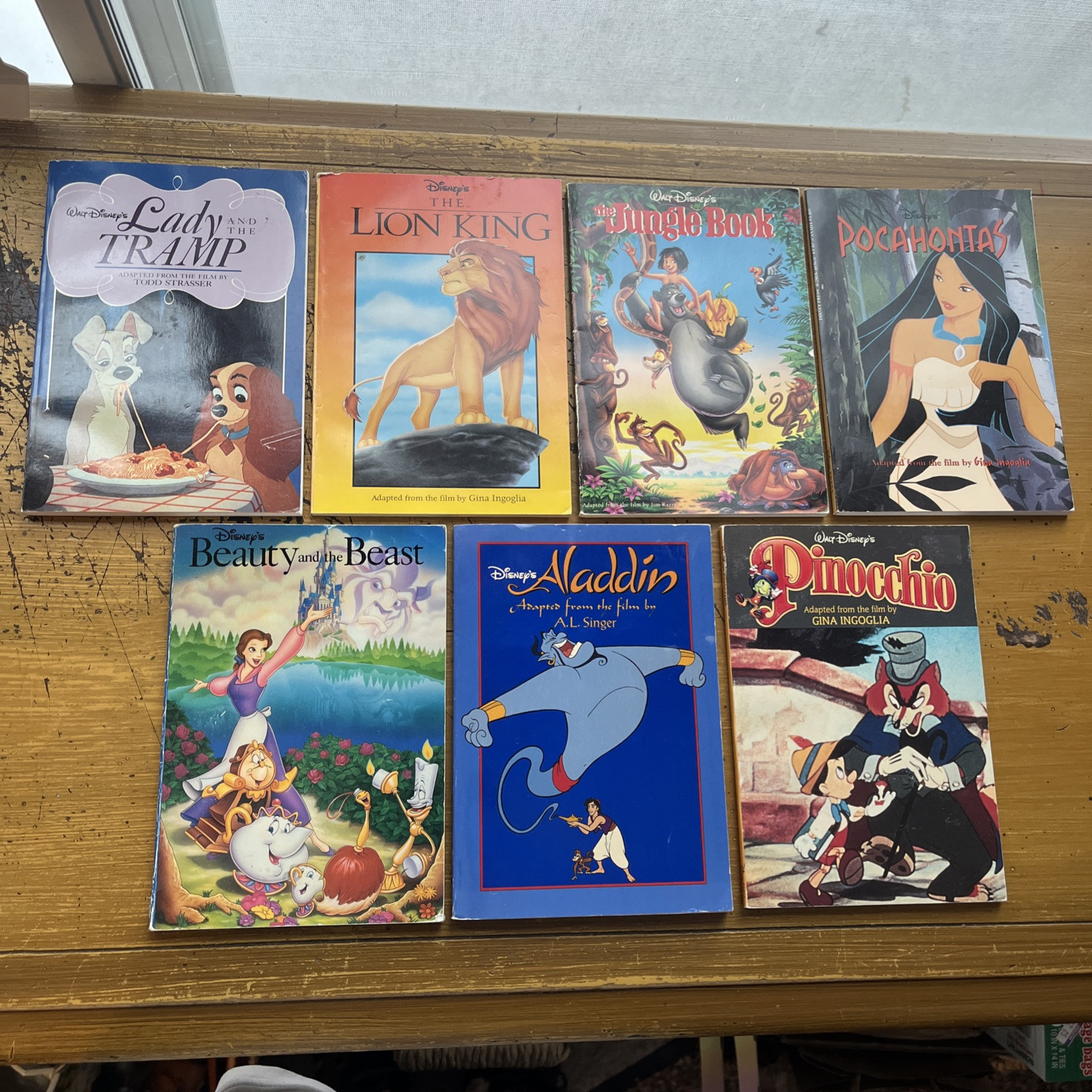 Disney Vintage Book Lot 7 Disney Press Books Aladdin by A.L. Singer 92 Lion King
