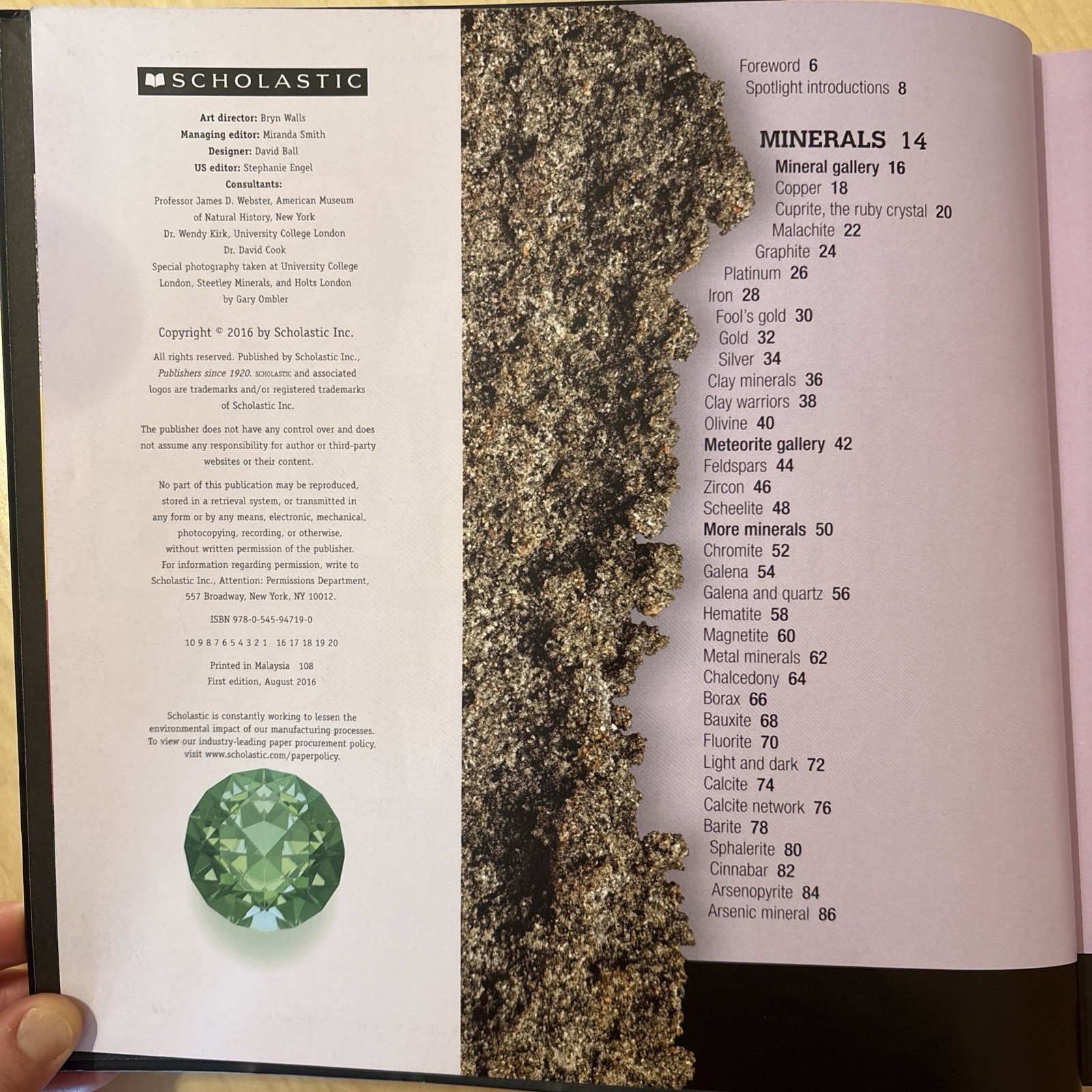 Book: Rocks, Minerals & Gems by Sean Callery & Miranda Smith Scholastic 2014