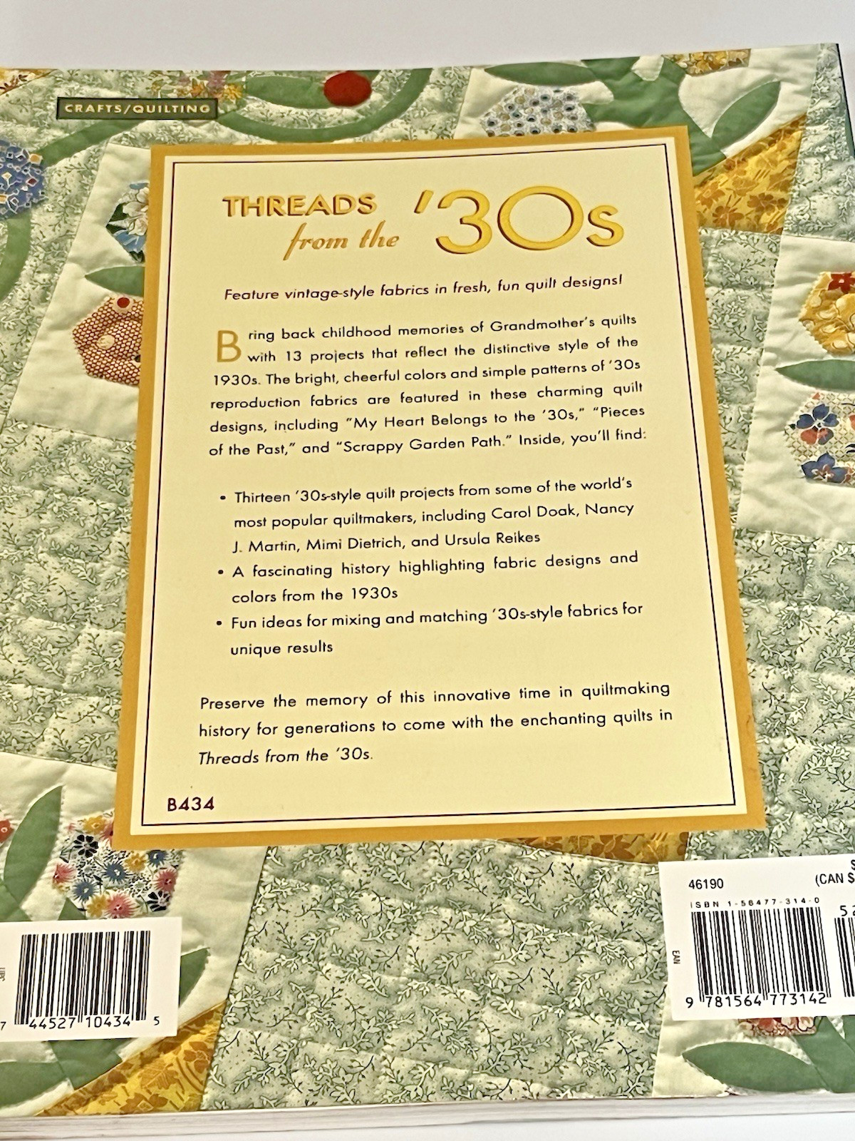 Threads from the 30s REPRODUCTION QUILT FABRIC Pattern Book Templates