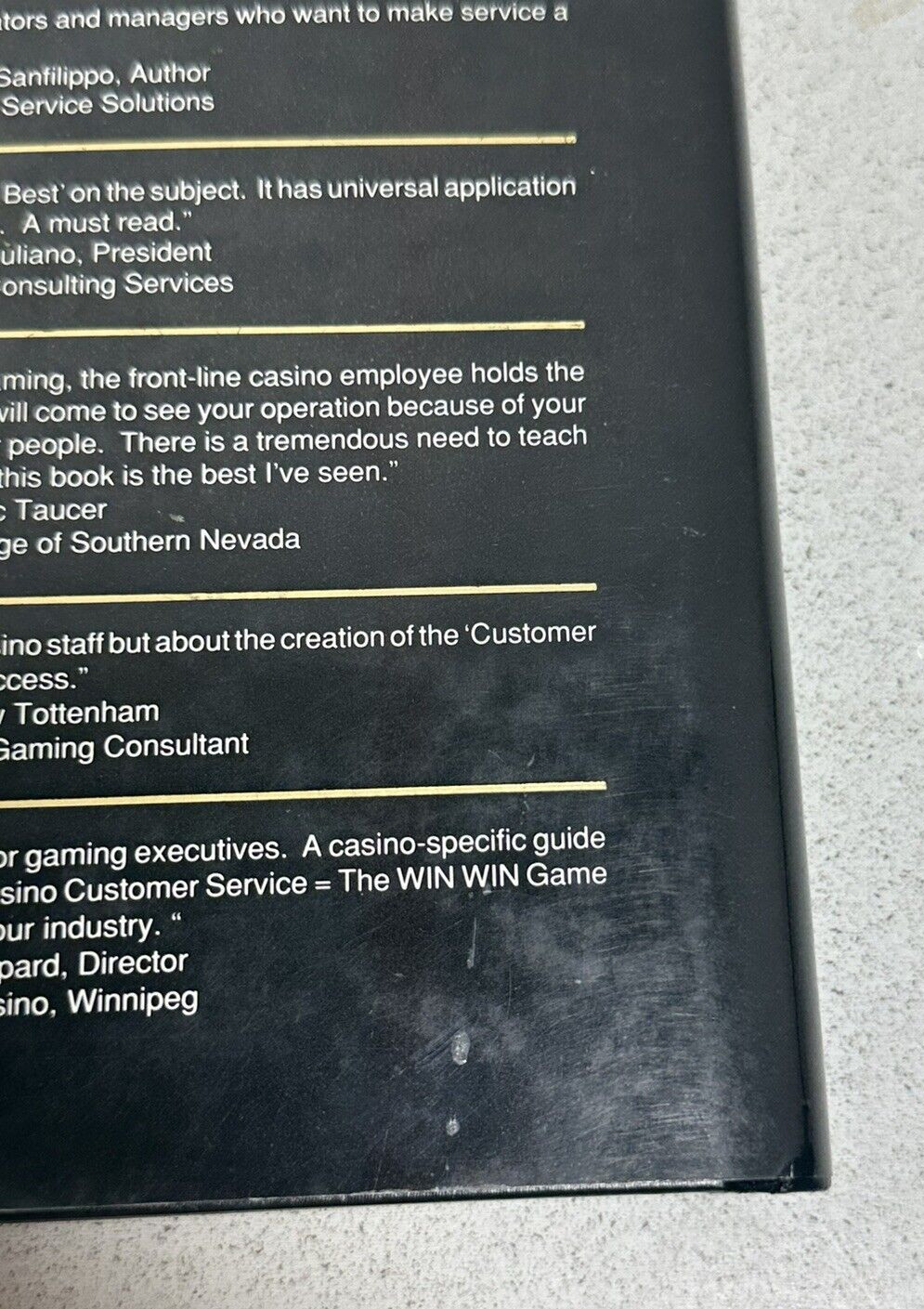 Casino Customer Service The Win Win Game William Thompson SIGNED 1992 HC