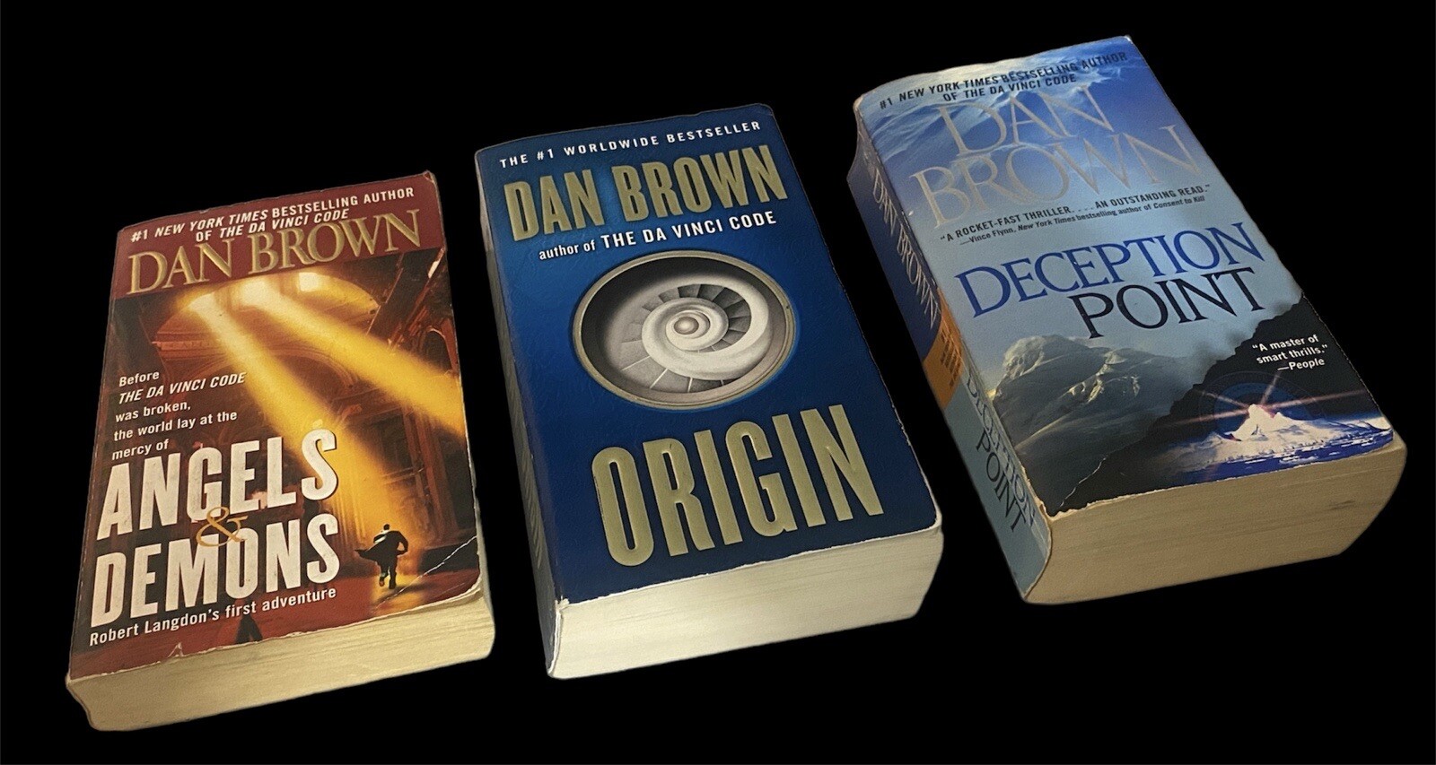 Lot of 6 DAN BROWN Books 3 Hardcover, 3 Paperback Robert Langdon Series