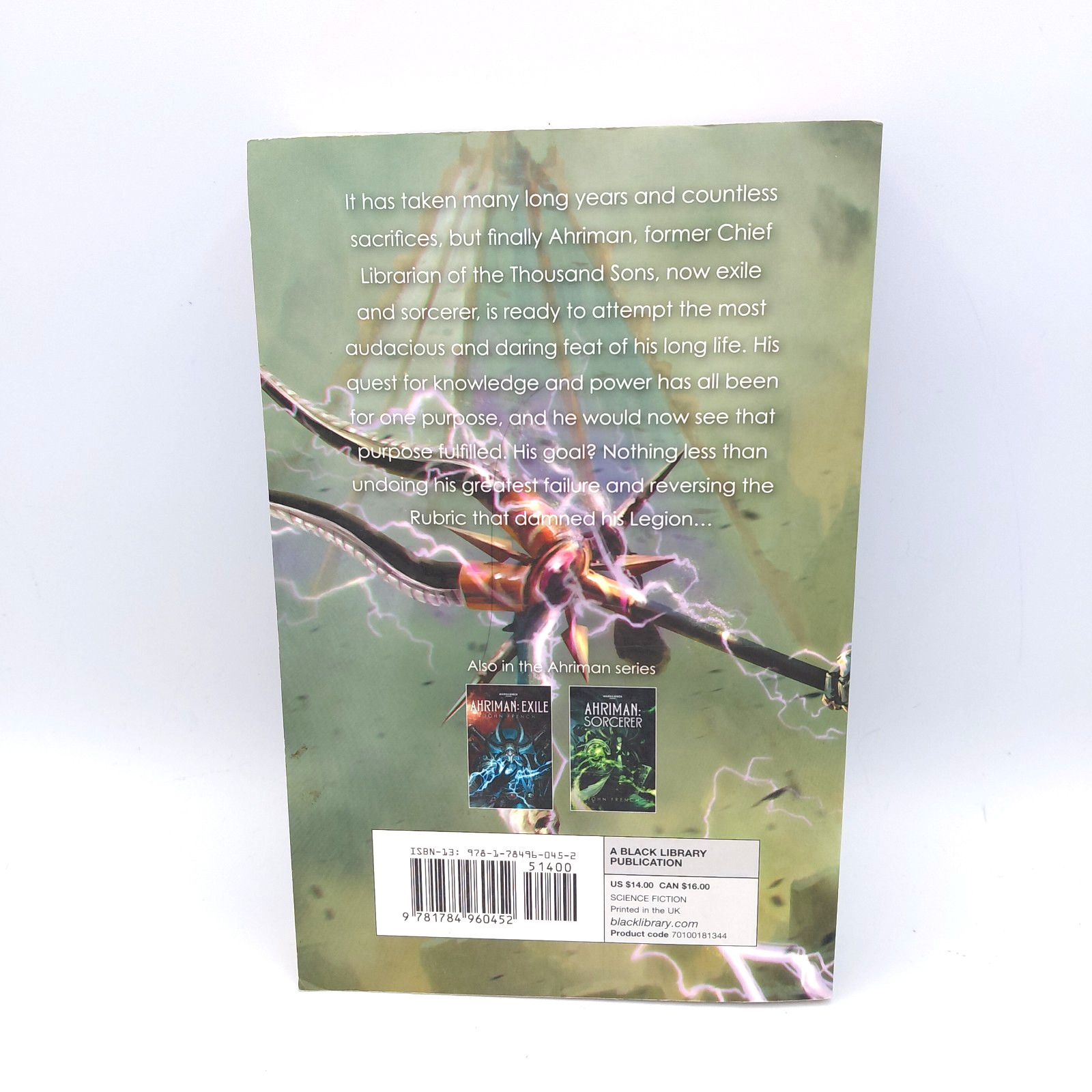 Warhammer 40k AHRIMAN: UNCHANGED John French Trade Paperback Books – Ex Library