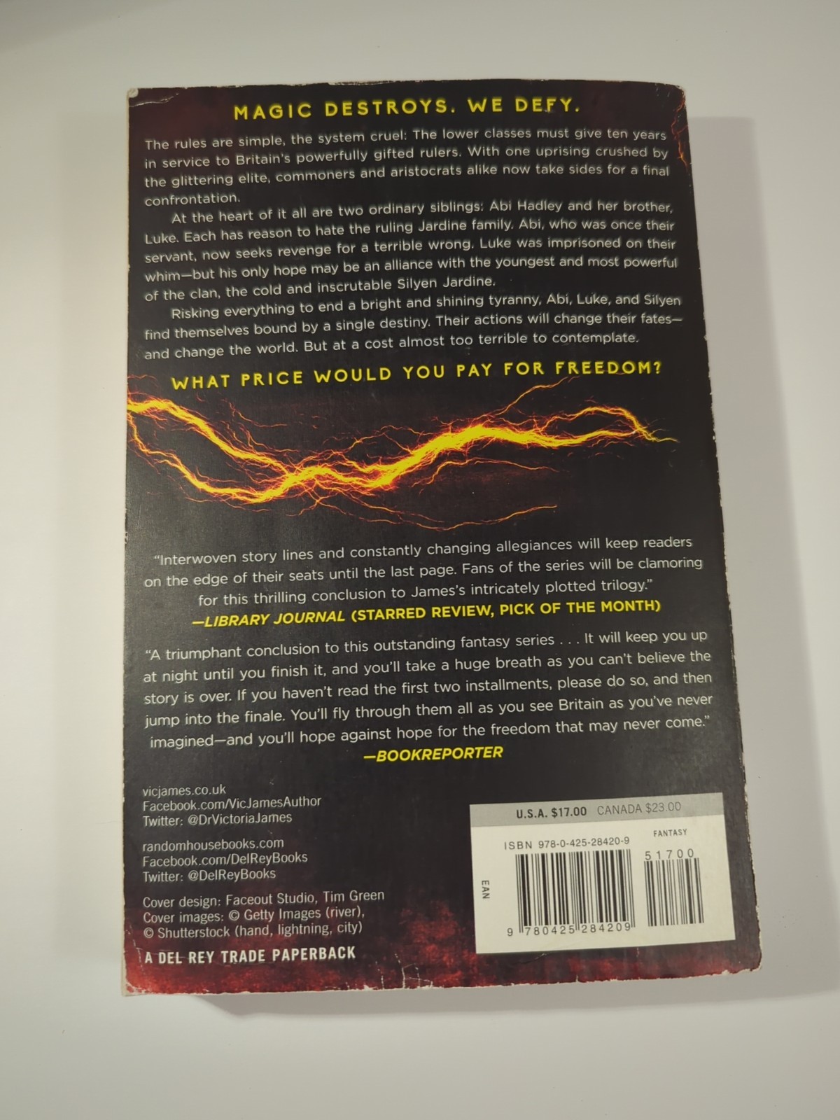 2 X Vic James, Paperback And Hardcover, Dystopian Fantasy, Books 2 And 3