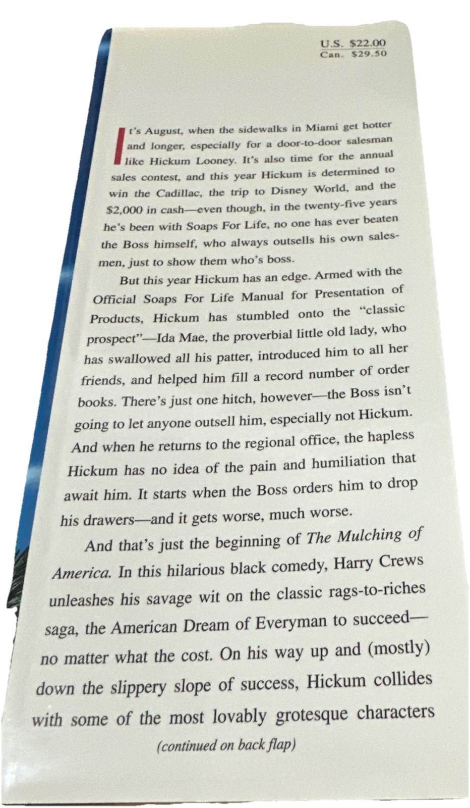 The Mulching of America : A Novel Hardcover Harry Crews