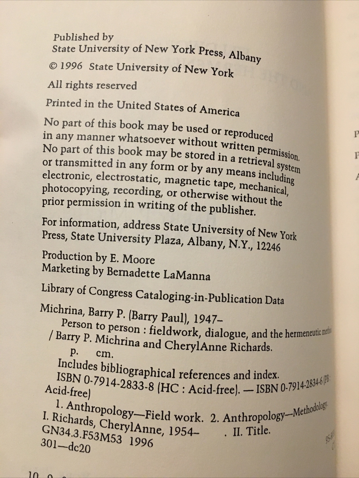 Person to Person: Fieldwork, Dialogue, and the Hermeneutic Method
