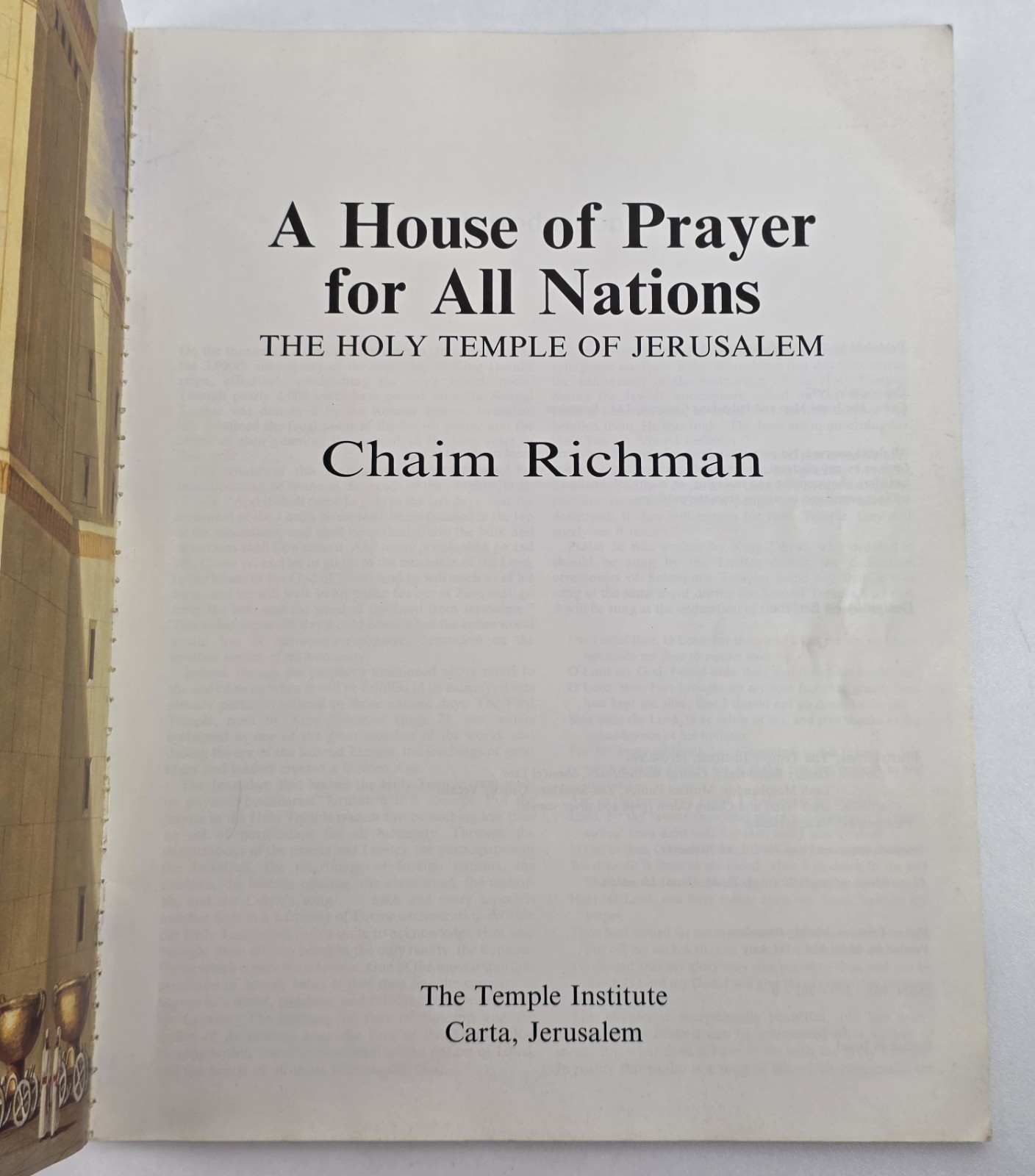 Chaim Richman A House of Prayer for All Nations Jerusalem Temple Illustrated