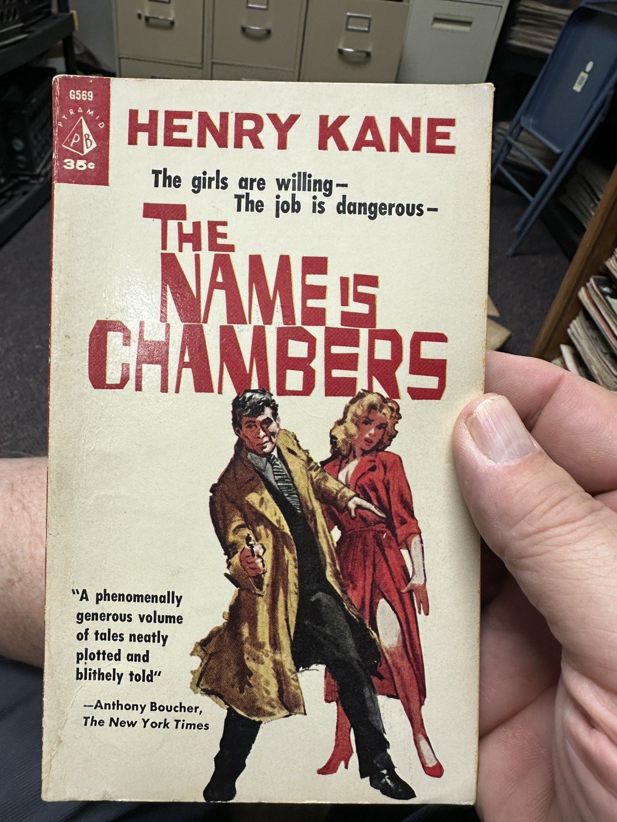 1960 THE NAME IS CHAMBERS by Henry Kane Paperback VF- 2nd Pyramid G569