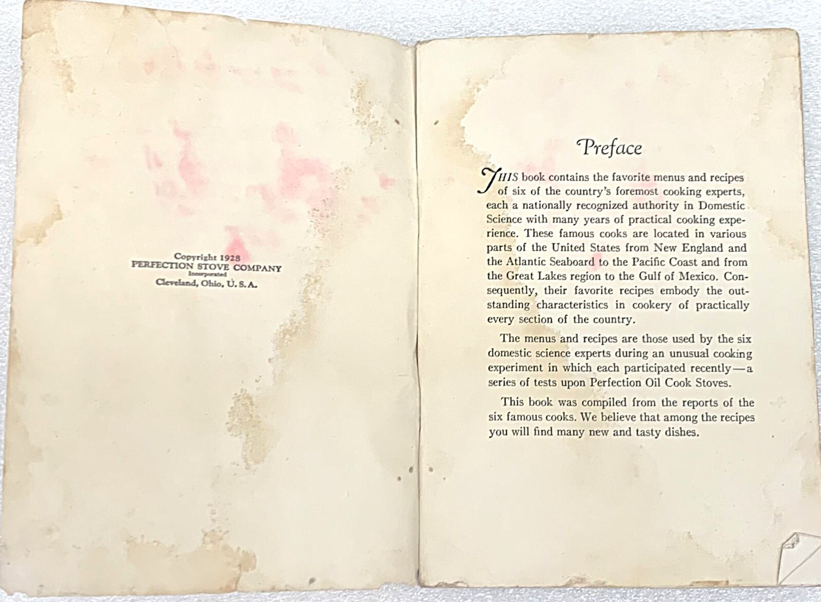 Favorite Menus & Recies of Six Famous Cooks Book 1928 61 Pages
