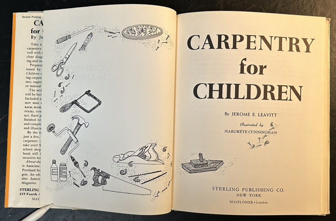 Carpentry For Children by Jerome E. Leavitt 1960 Edition Vintage HC Book (G)