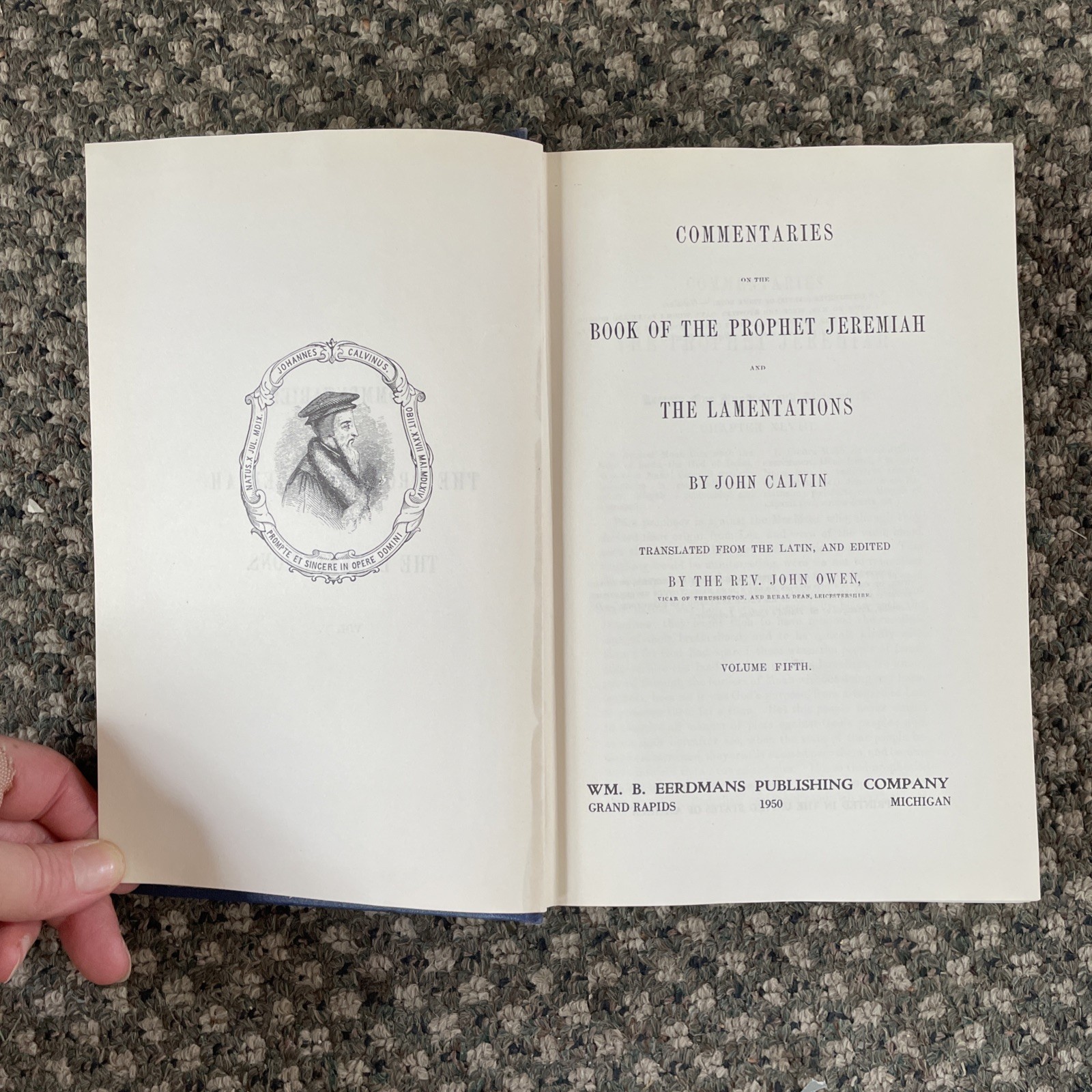 Calvin’s Commentary on Jeremiah 5 Volume Set Eerdmans 1950 Hardback