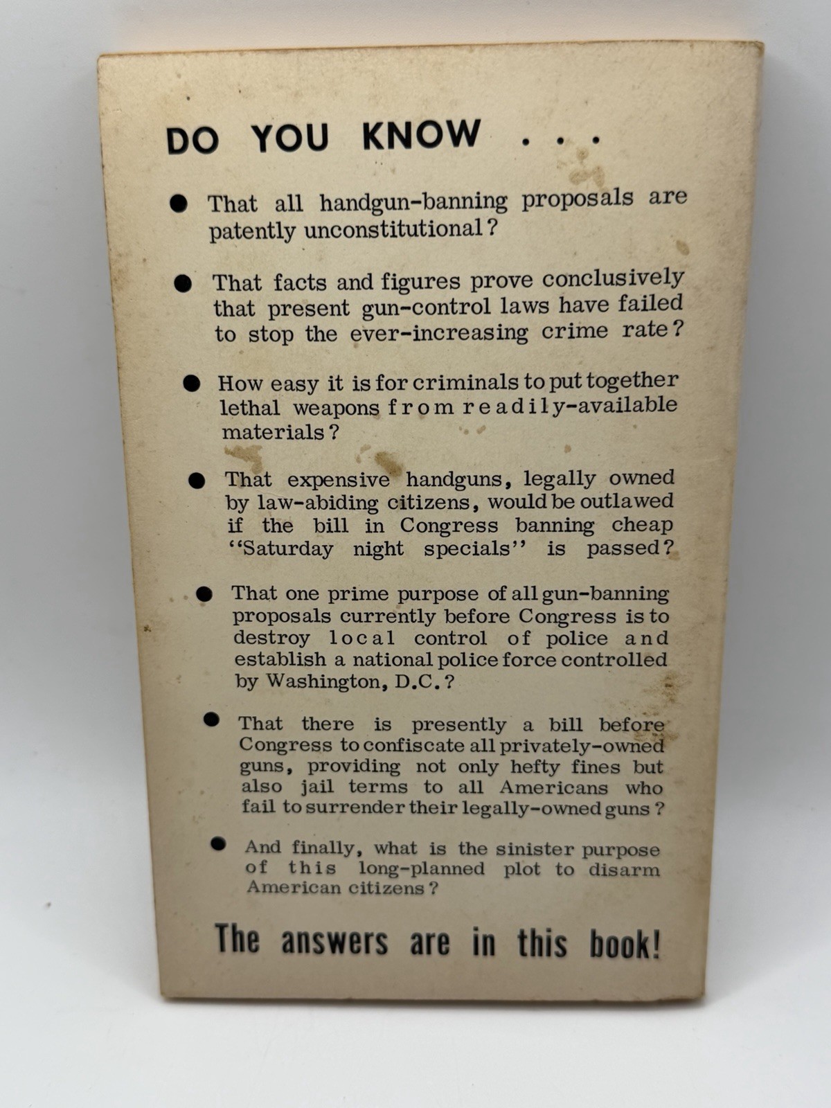1974 Gun Control Means People Control by Phowbe Courtney 1st Printing RARE