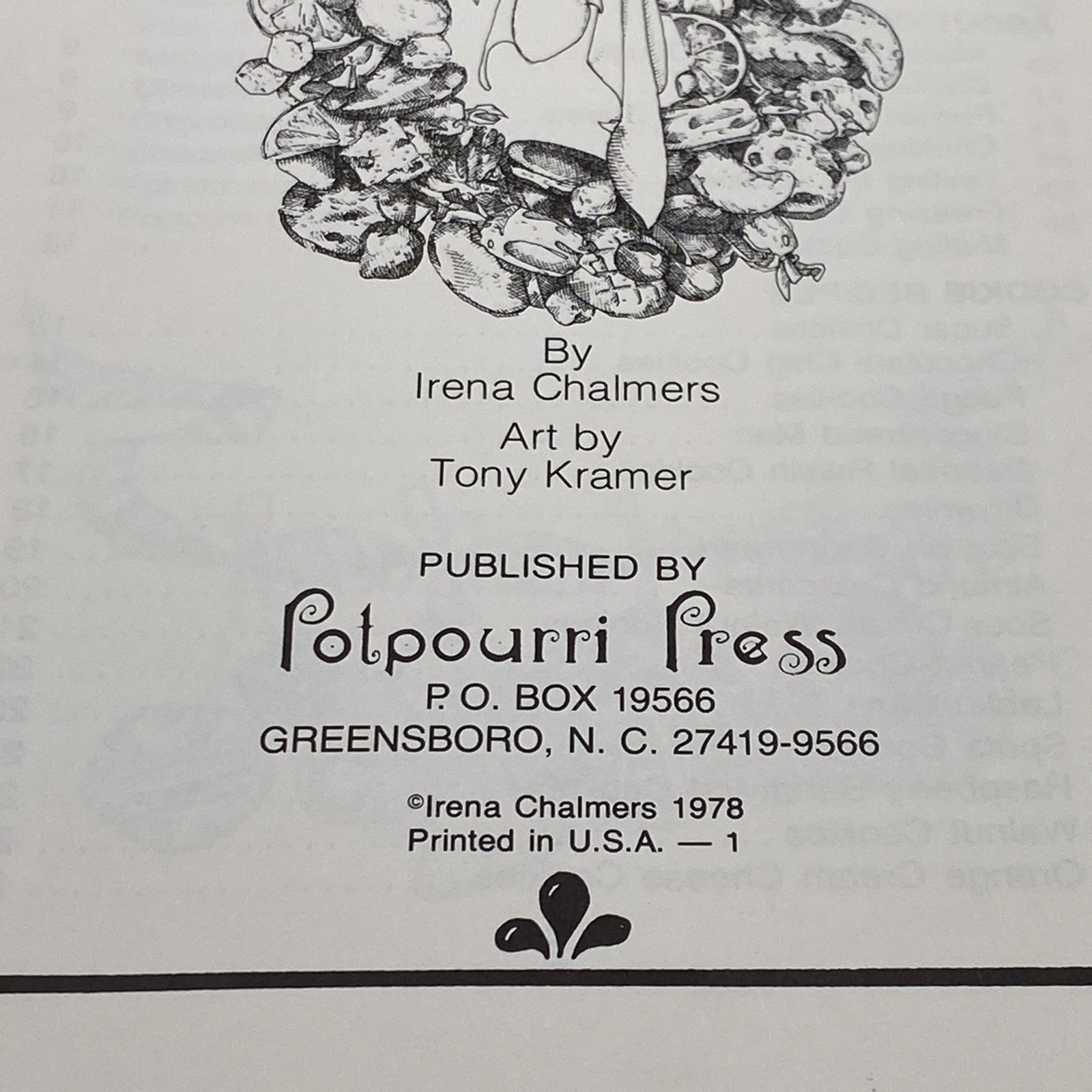 CHRISTMAS COOKIES & CANDIES Irena Chalmers 1978 Potpourri Press