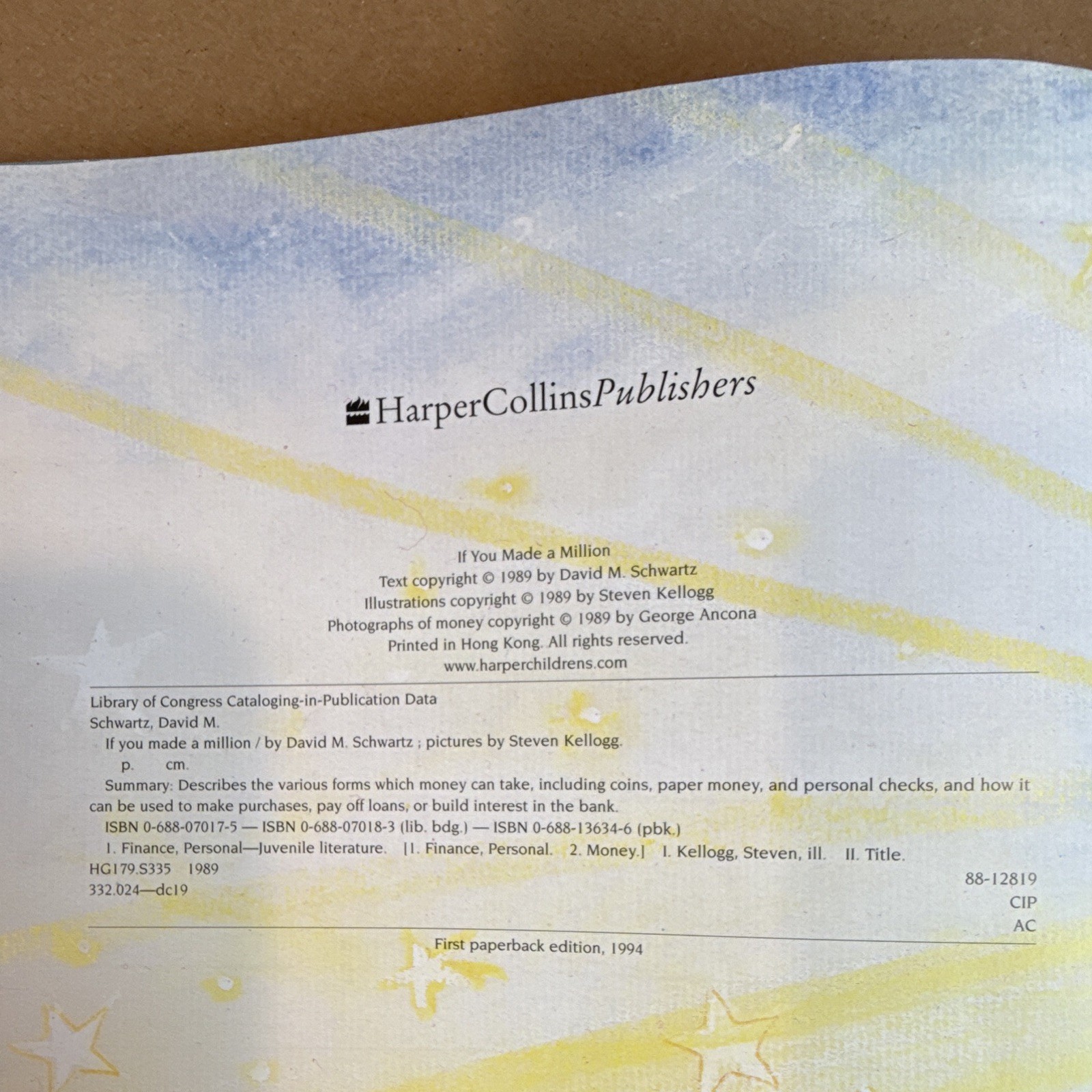 If You Made a Million Paperback – David M. Schwartz (HarperCollins) Ages 4-8