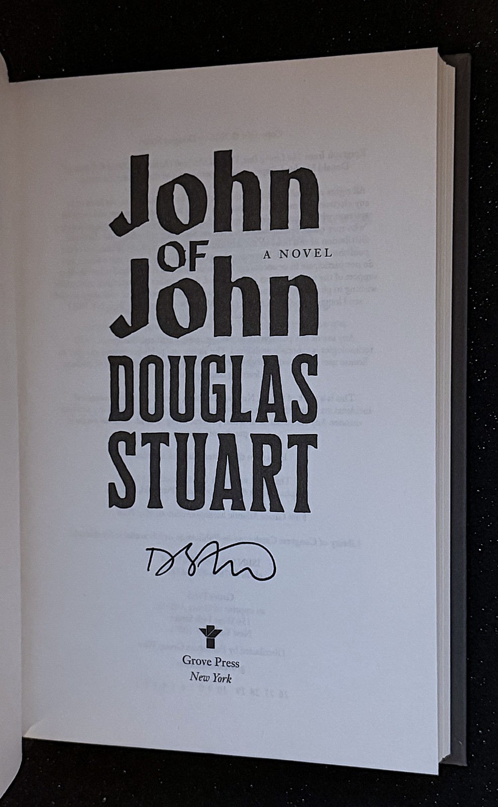 John of John by Douglas Stuart (Signed First Printing)