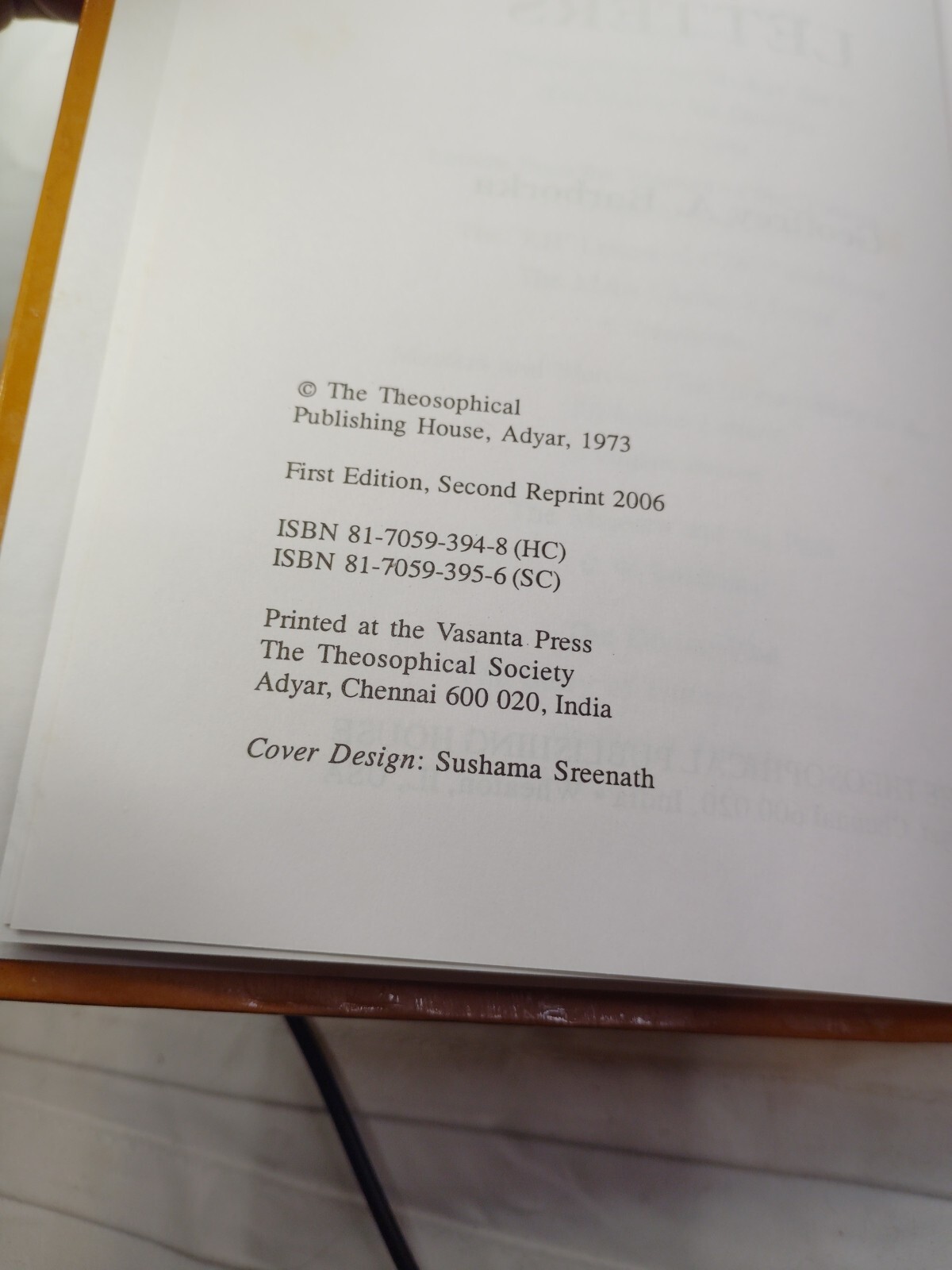 The Mahatmas and Their Letters (First Ed-1973) Reprint 2006 by Geoffrey Barborka