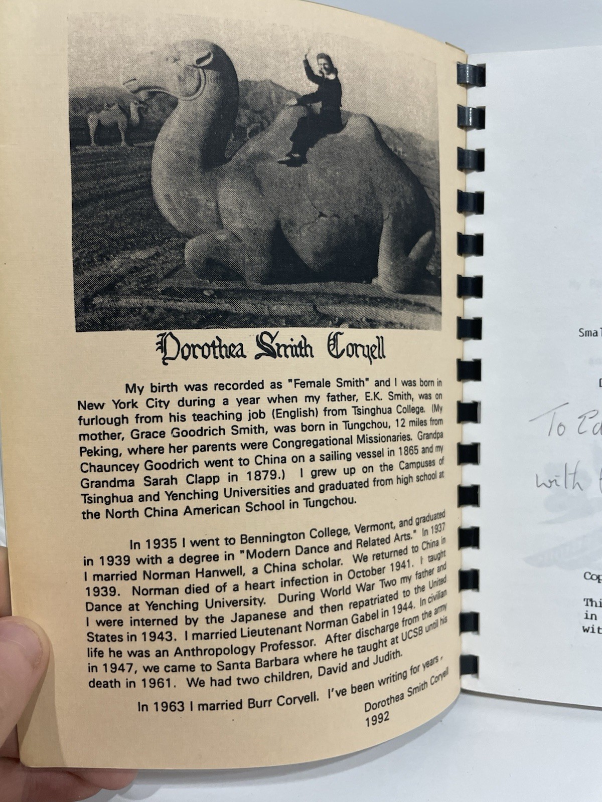 (Signed/Inscribed) Small Mouse Person In China by Dorothea Smith Coryell