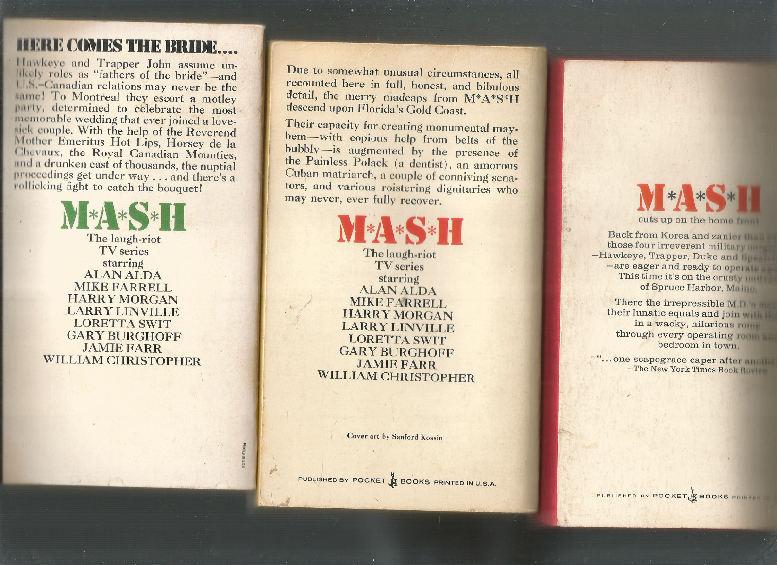 MASH ” LOT OF 13 PB -TV TIE-IN – RICHARD HOOKER + W.BUTTERWORTH 1970’S SERIES
