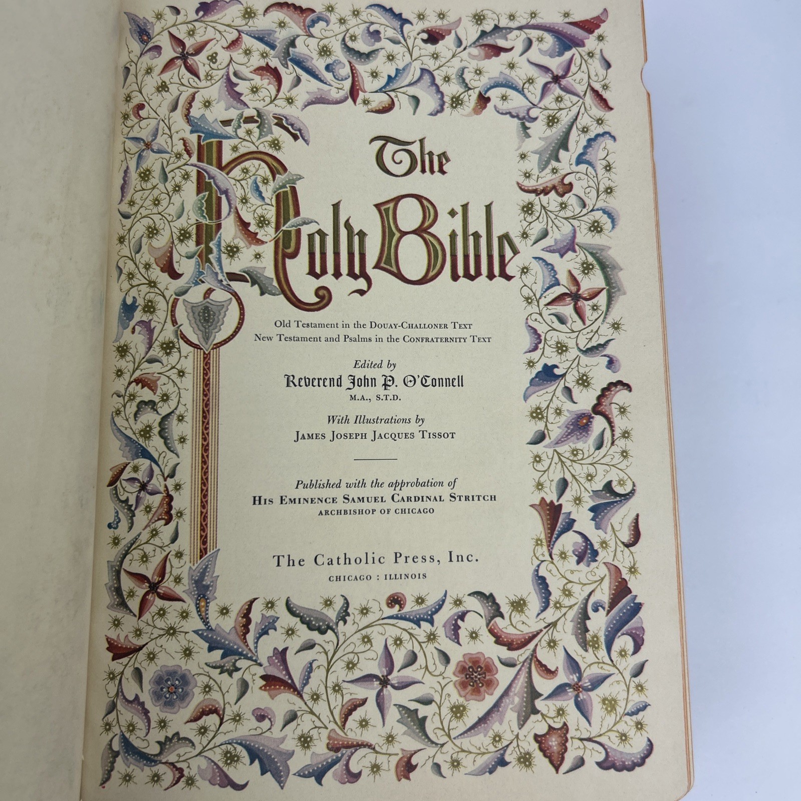 The Holy Bible: Holy Family Edition 1950 The Catholic Press Vintage Illustrated