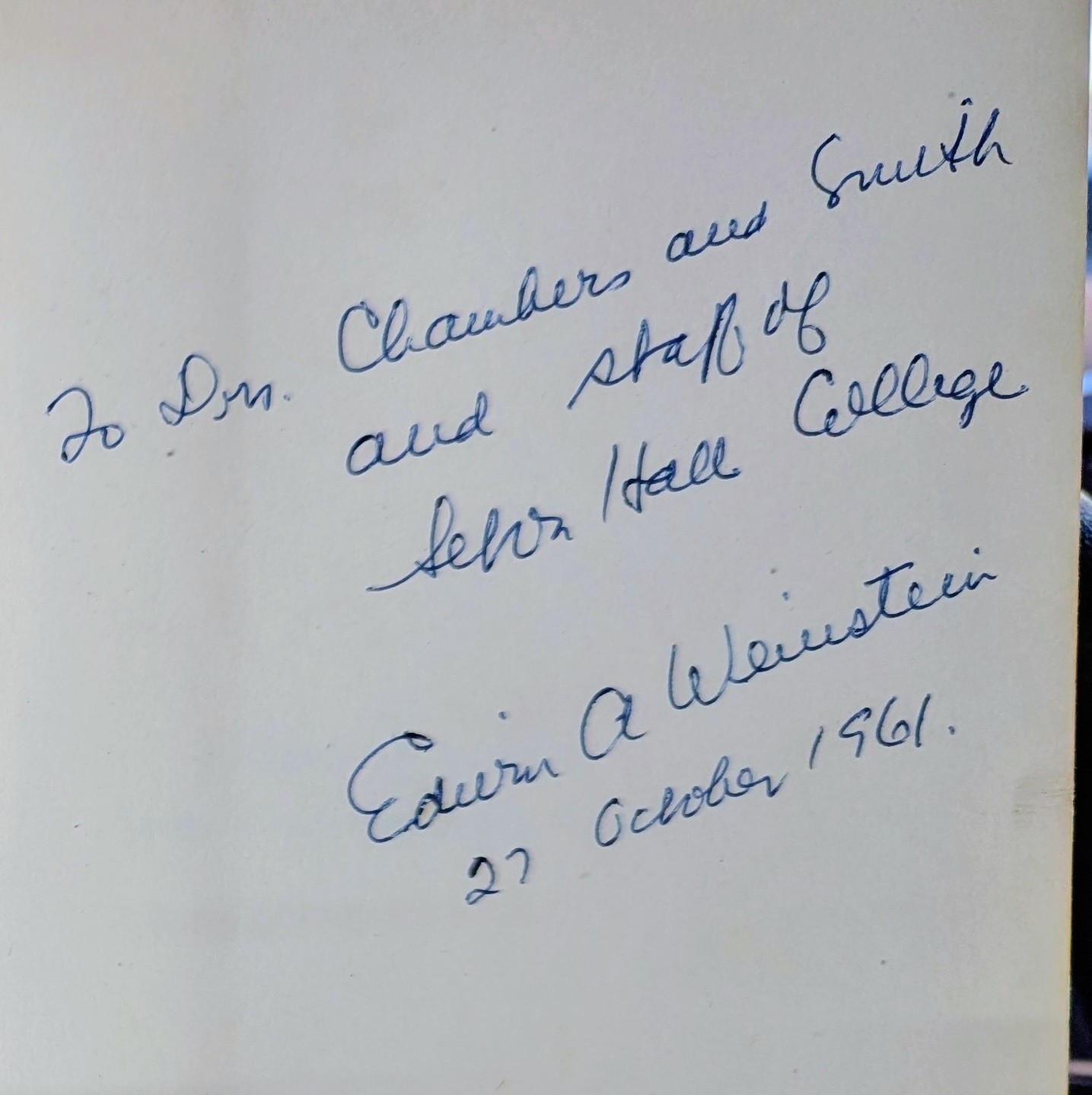 Rare, Denial of Illness, Edwin Weinstein, 1955, signed, Medical Lecture Series