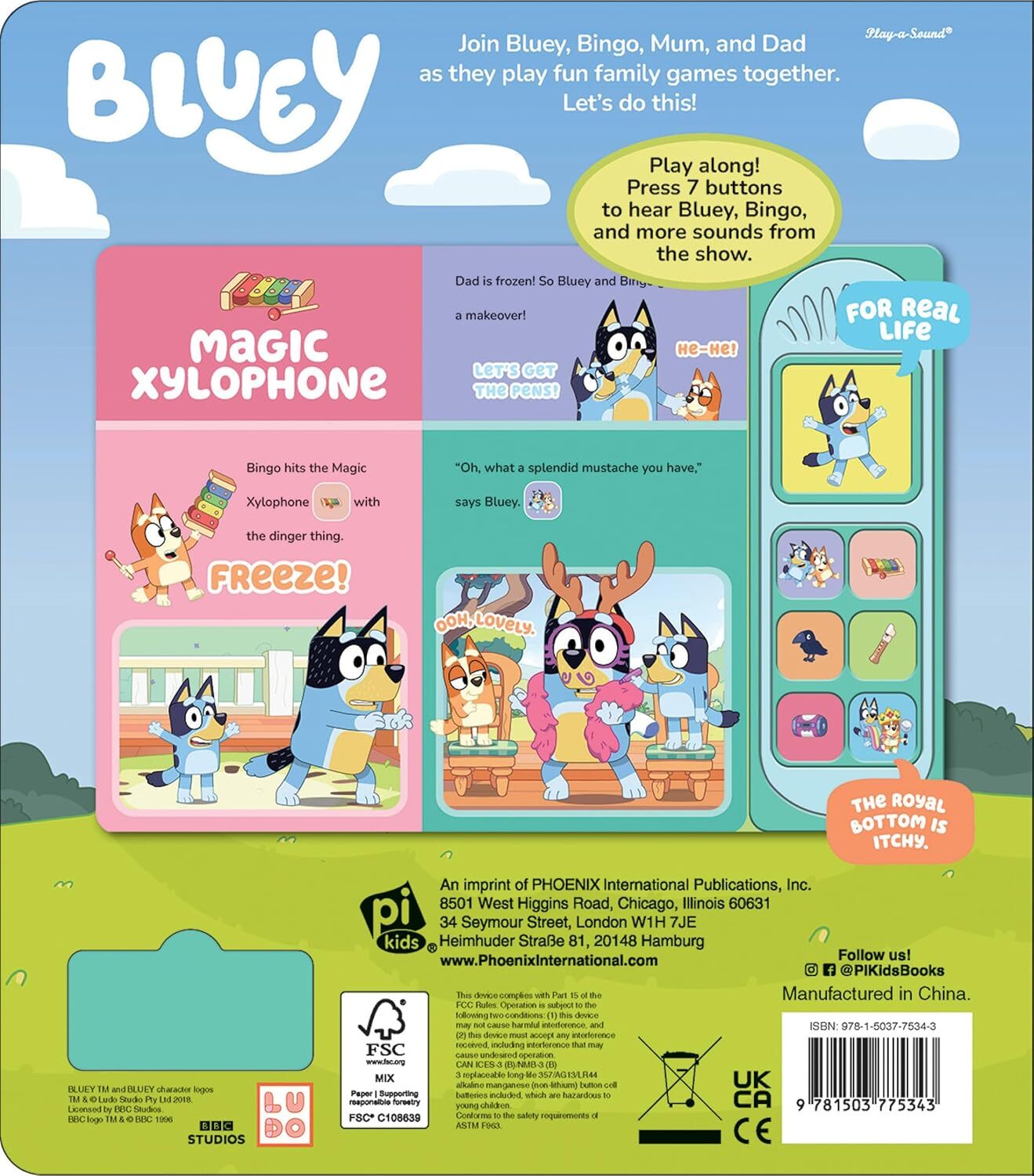 Bluey: Let’s Play Games 📖 Sound Book 📖 By Pi Kids 📖 Brand New