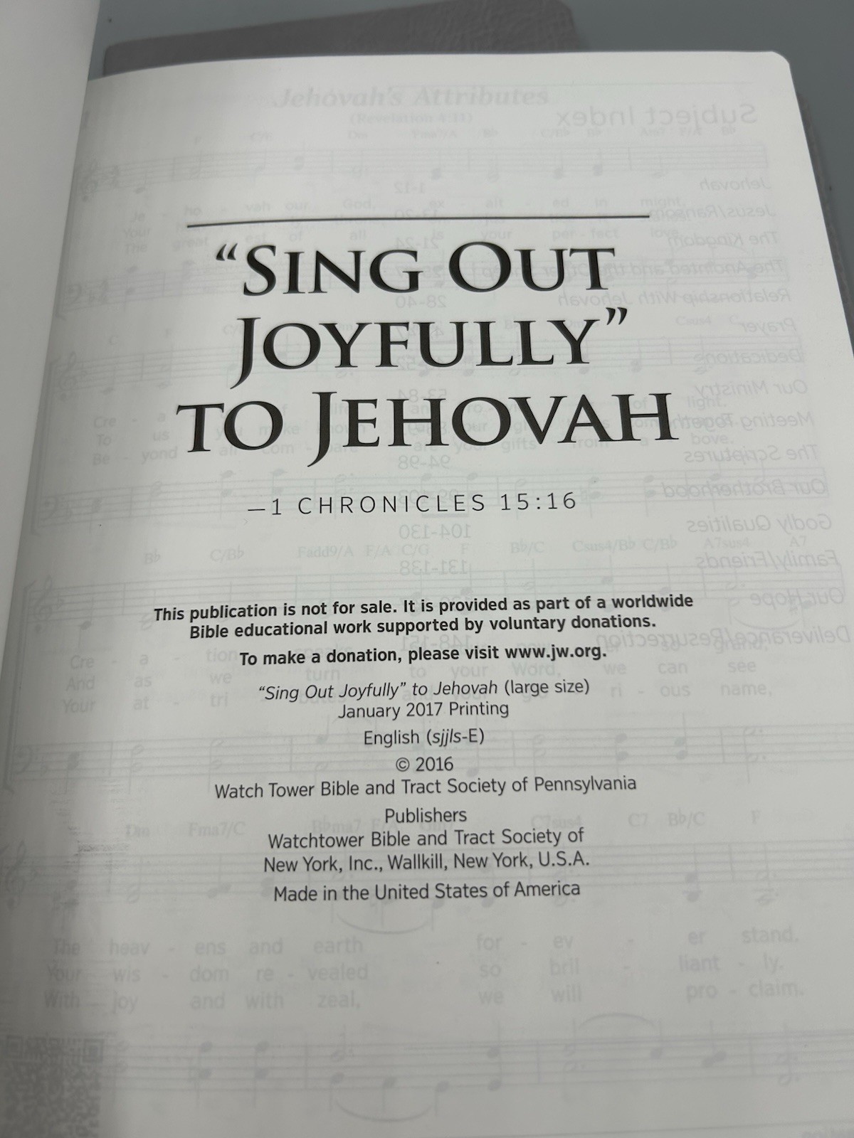 Sing Out Joyfully To Jehovah Songbook Hymns JW Watchtower 6.75×4.75 & 9.25×7.25