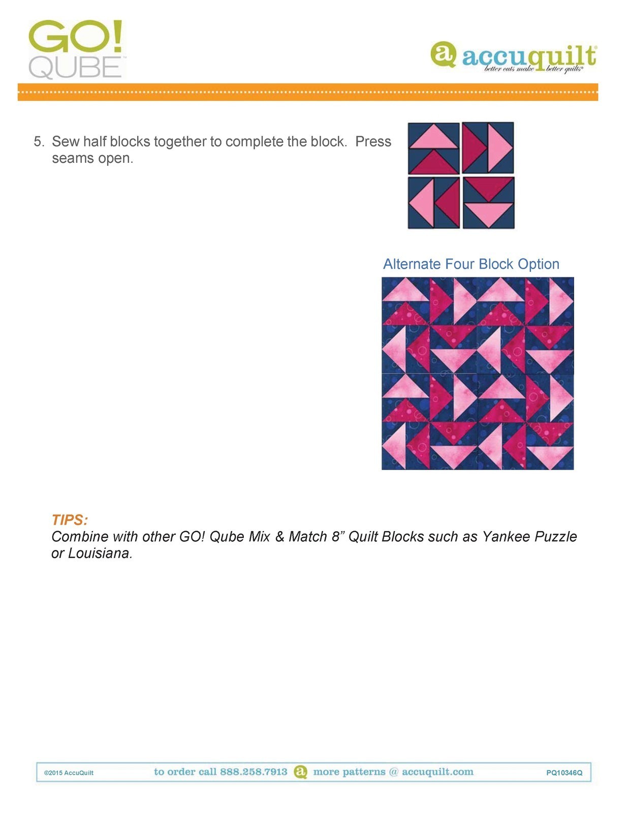 ACCUQUILT GO QUBE 8″ Block Patterns Manual – LOOP FASTENED – TOUGH JACKET