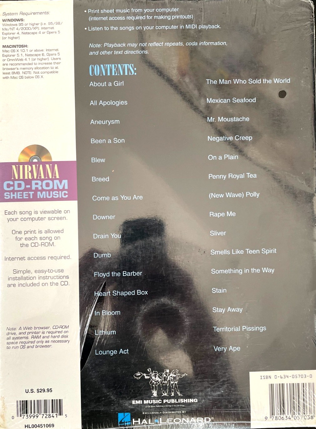 Nirvana 30 Note For Note Guitar Transcriptions Cd-Rom Sheet Music Over 140 Pages