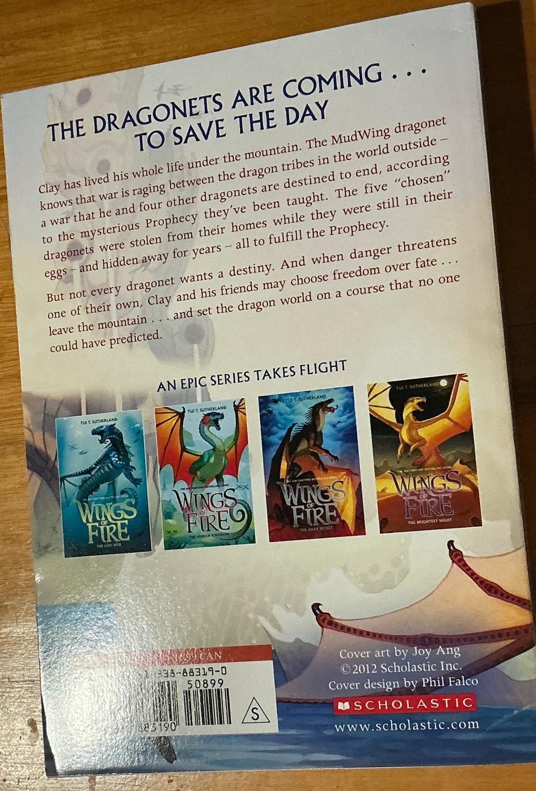 SIGNED Wings of Fire The Dragonet Prophecy Book 1 Paperback By Tui T. Sutherland