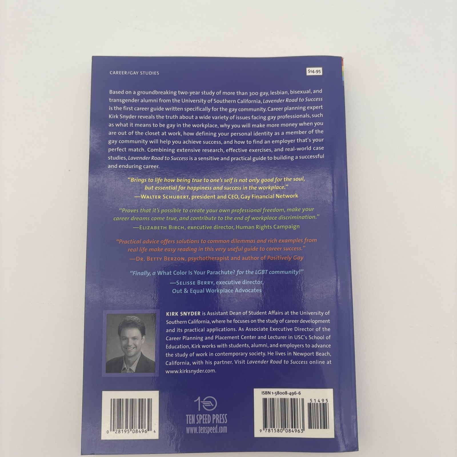 Lavender Road To Success Kirk Snyder Ten Speed Press Blue Trade PB LGBT Career