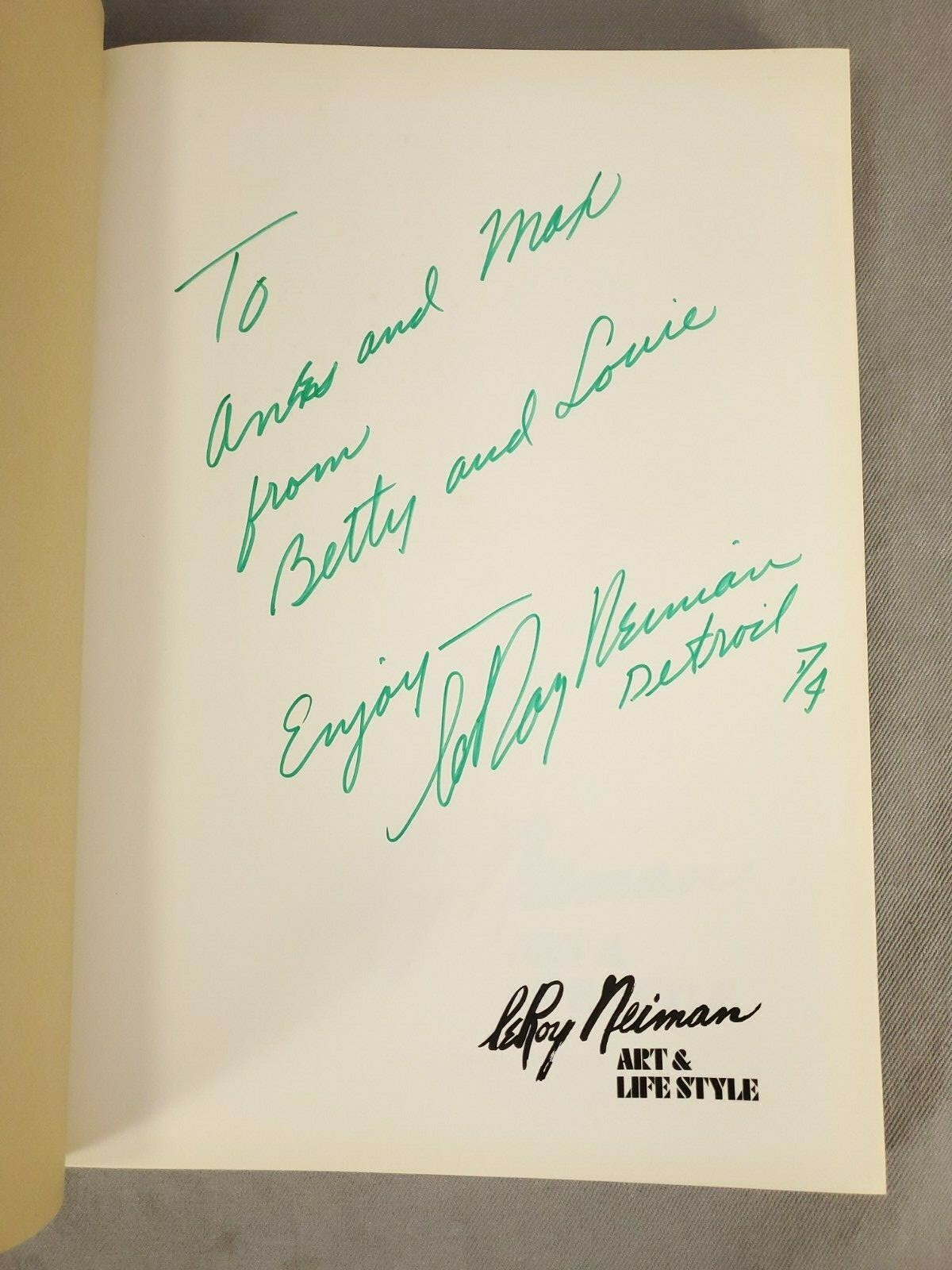 Signed LeRoy Neiman Art & Lifestyle Book 350 Reproductions 1st Edition 1974