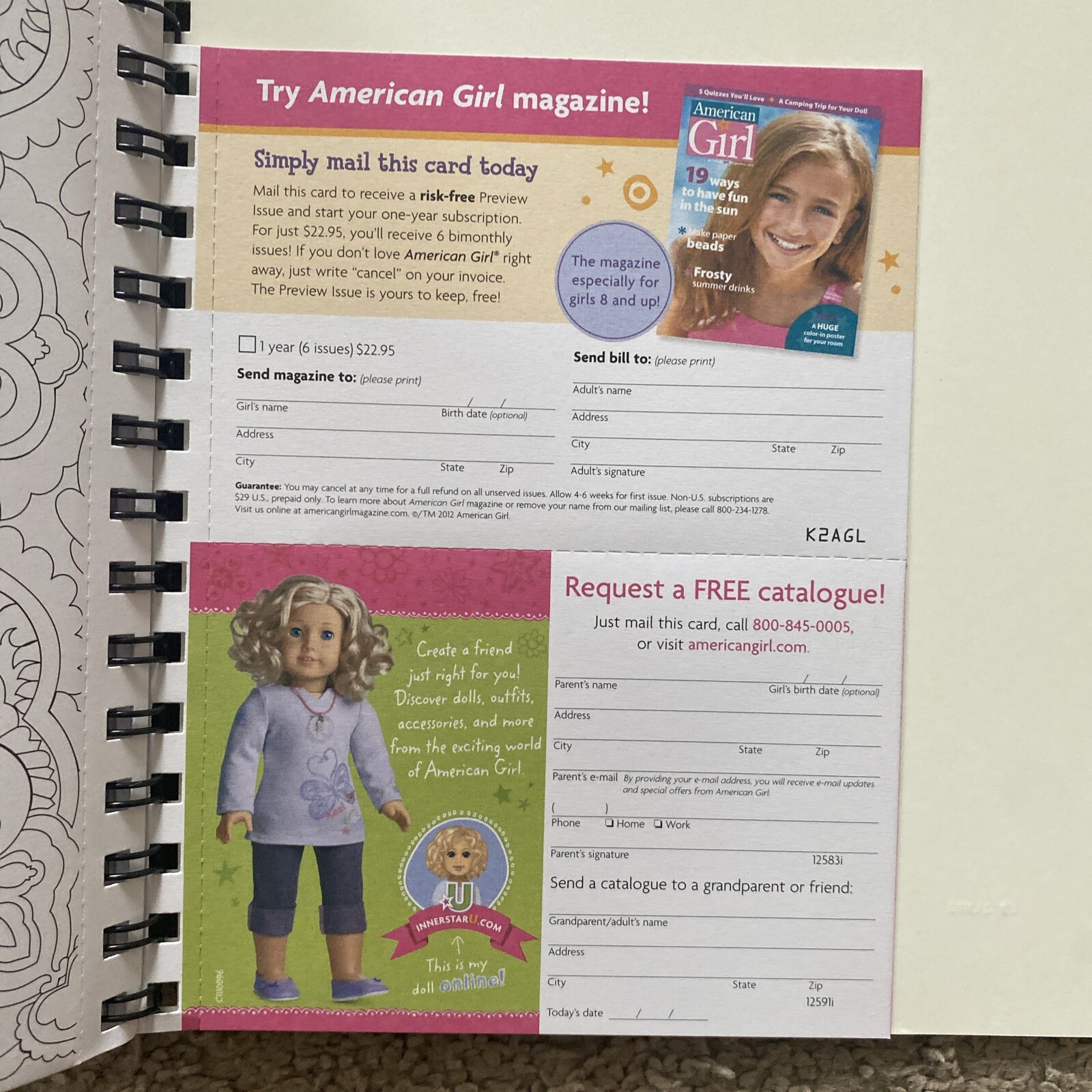 American Girl Rebecca Color & Craft Book New Make Fancy Boxes Star Garland