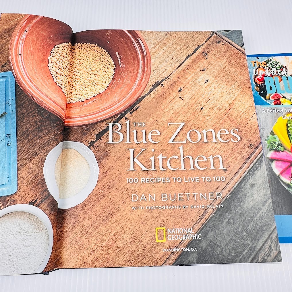 The Blue Zones Kitchen by Dan Buettner Cookbook & The Updated Blue Zones by Dami
