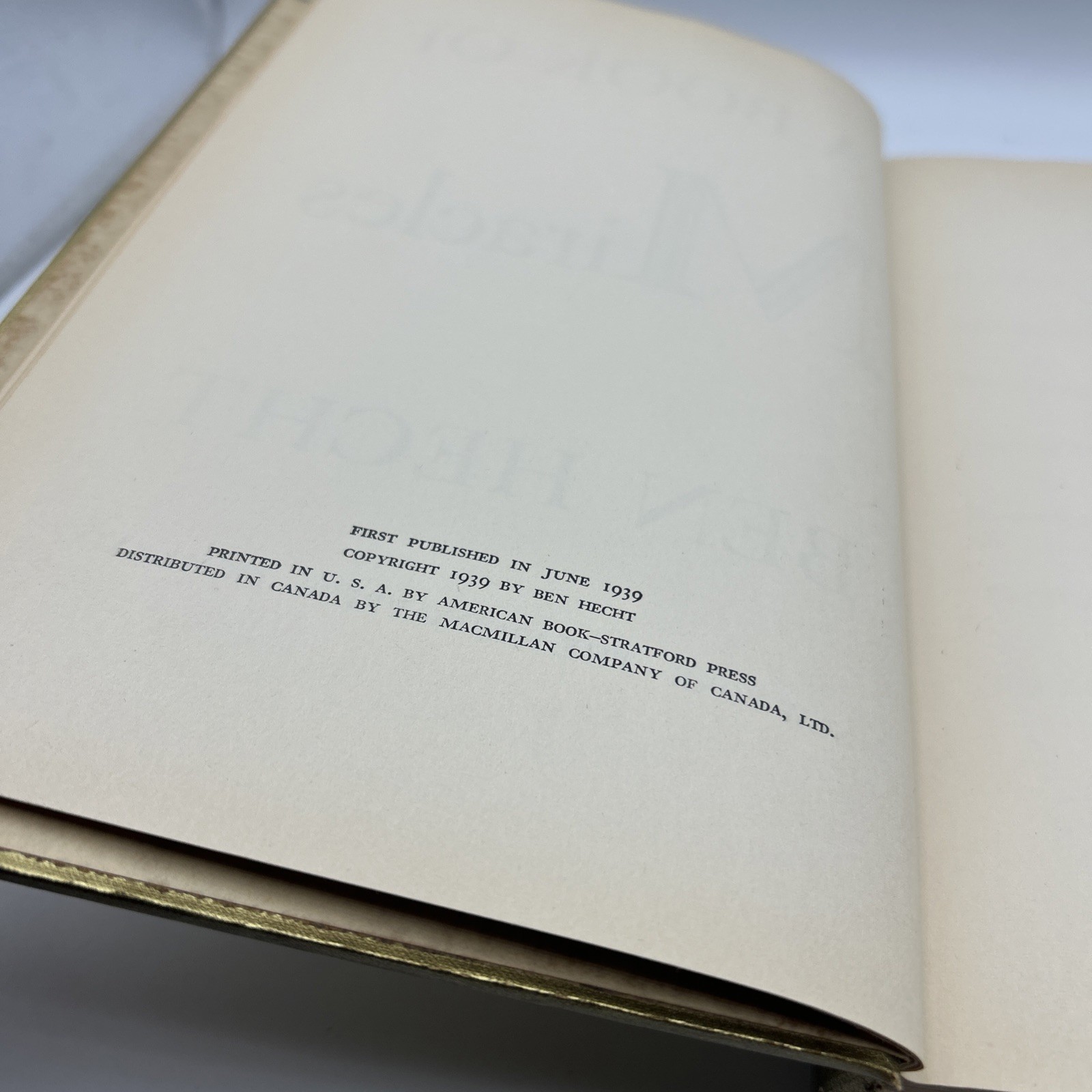 A Book of Miracles by Ben Hecht (1939, HC) Viking Press First Edition