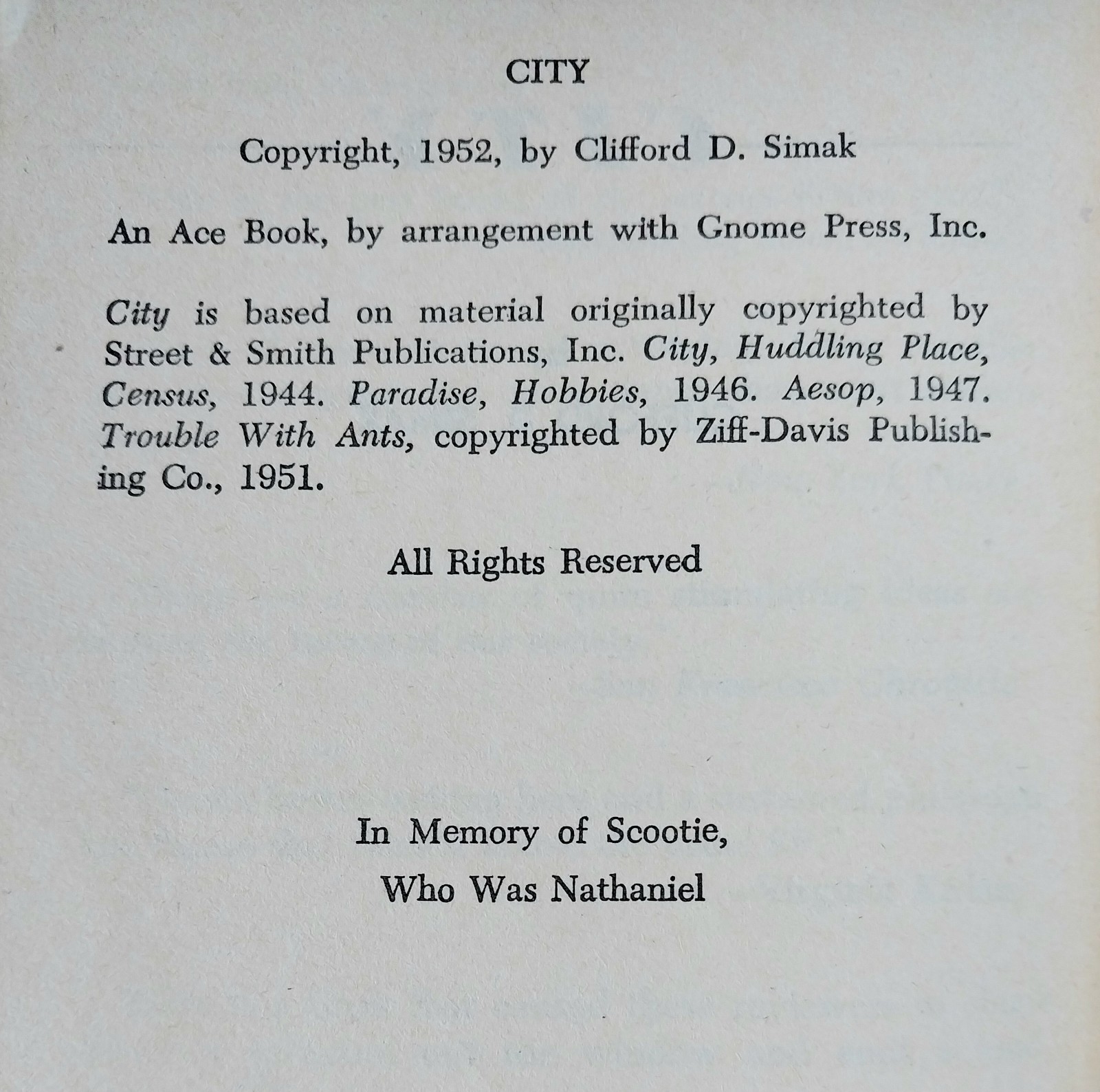 Clifford D. Simak – City – Ace Books First Printing 1958 D-283