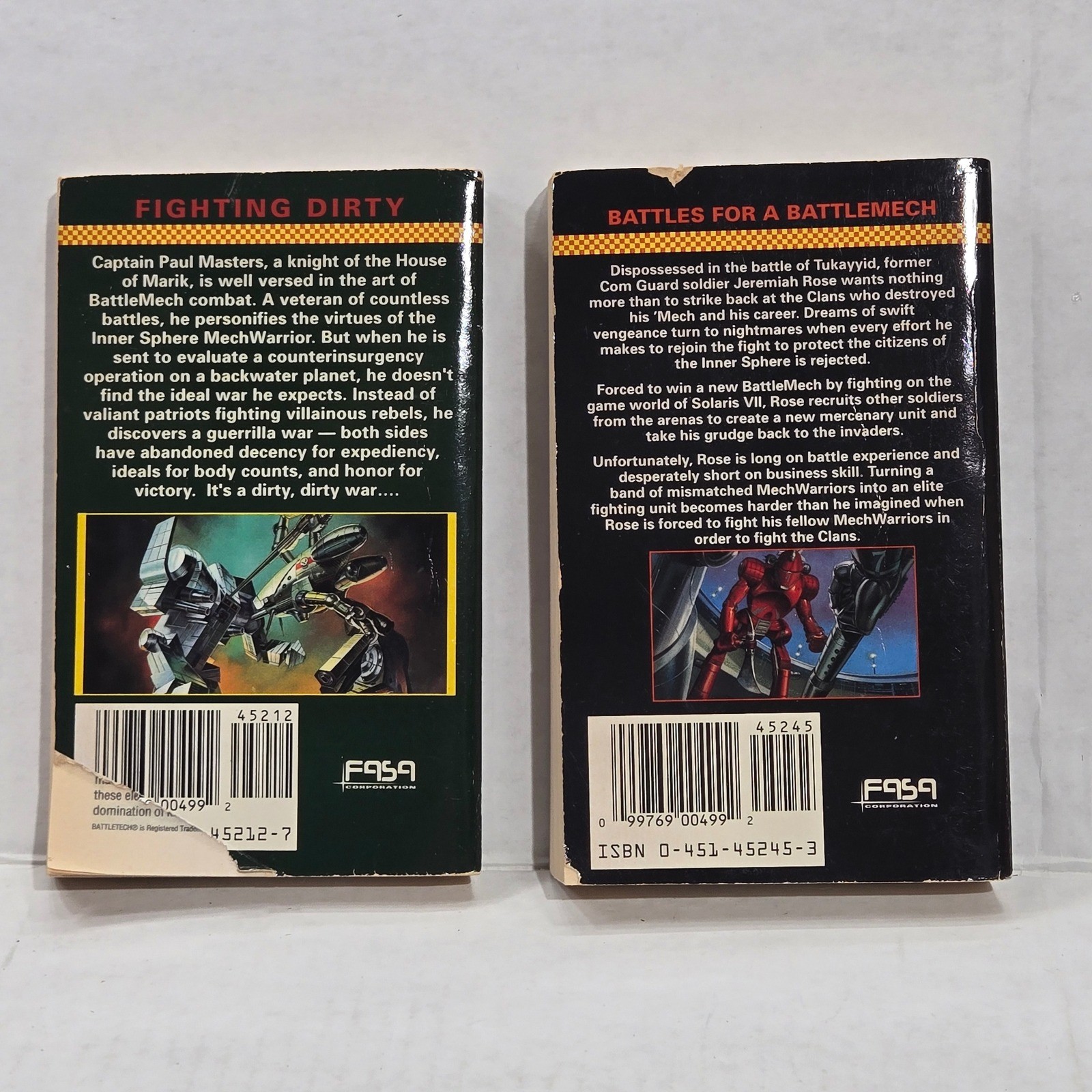 BattleTech ROC Science Fiction Paperback Book Lot 6 Stackpole Charrette Long 90s