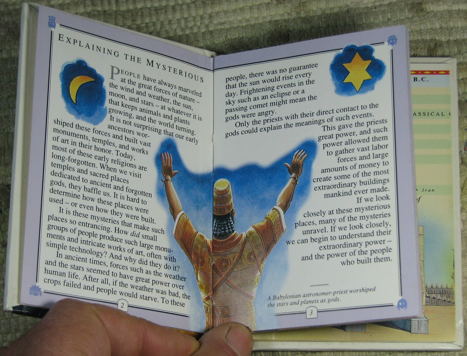 The Unfolding World MYSTERIOUS PLACES 1993 First Edition Mini Hardcover Foldout