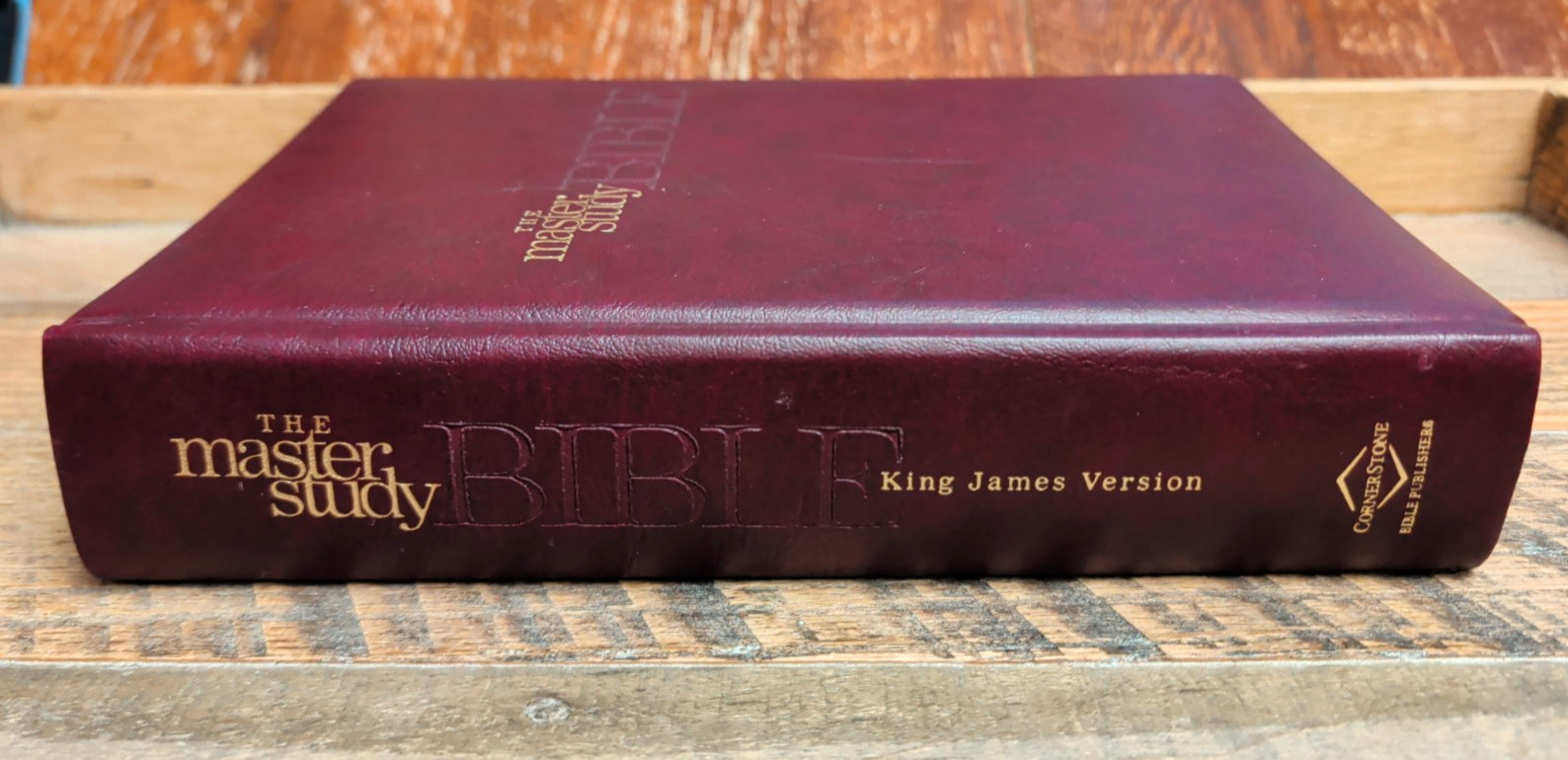 VG! KJV Master Study Bible Burgundy Padded HC Thumb Indexed 1k pages Study Helps