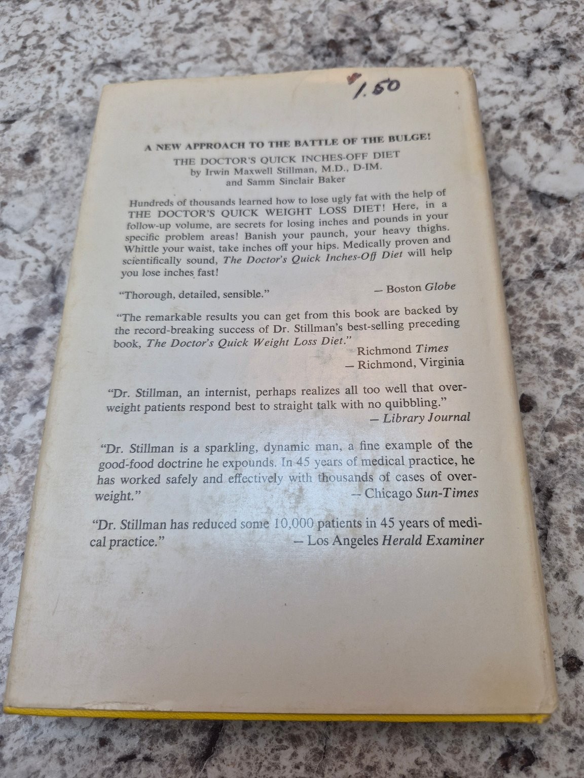 The Doctor’s Quick Weight Loss Diet Stillman Baker Book Club Edition Health