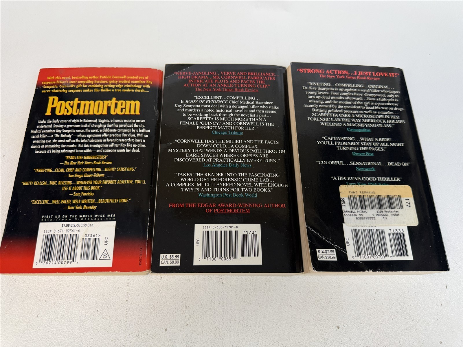 Patricia Cornwell Lot 20 Kay Scarpetta Mystery Paperbacks Postmortem / Autopsy