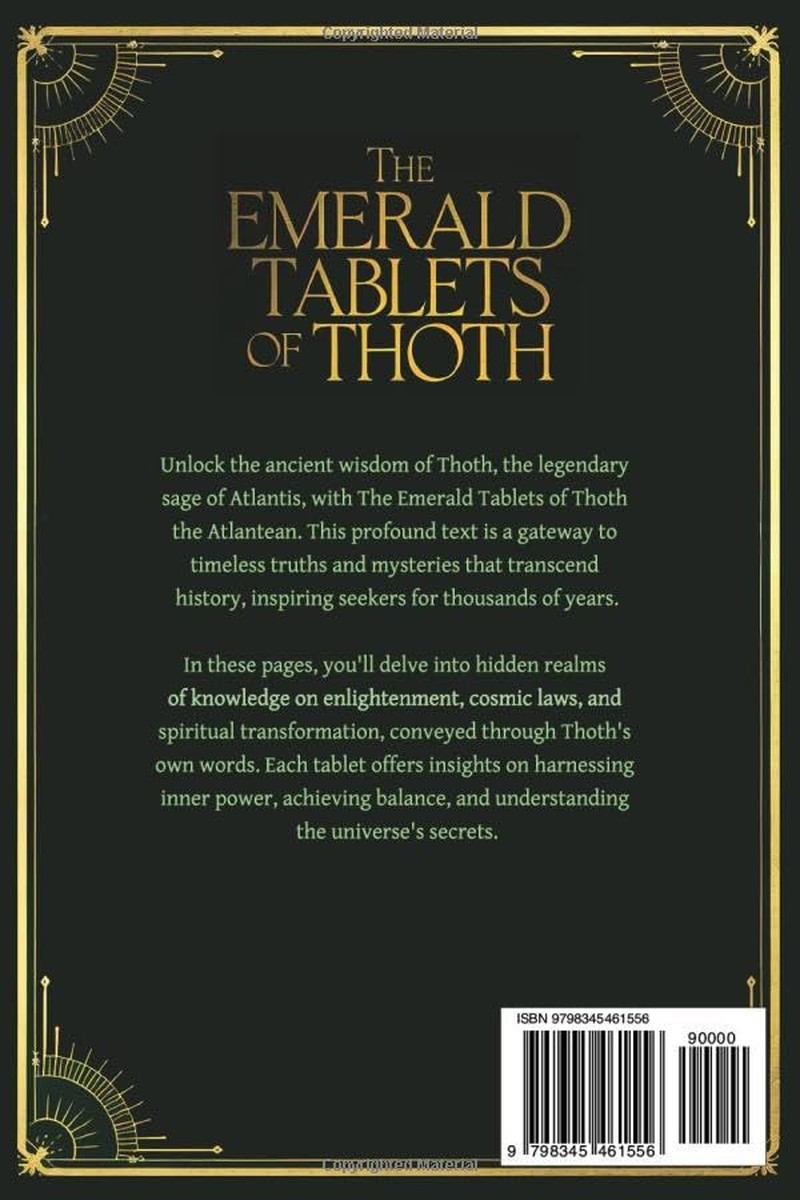 The Emerald Tablets of Thoth Atlantean Hermetic Teachings Wisdom Book Esoteric