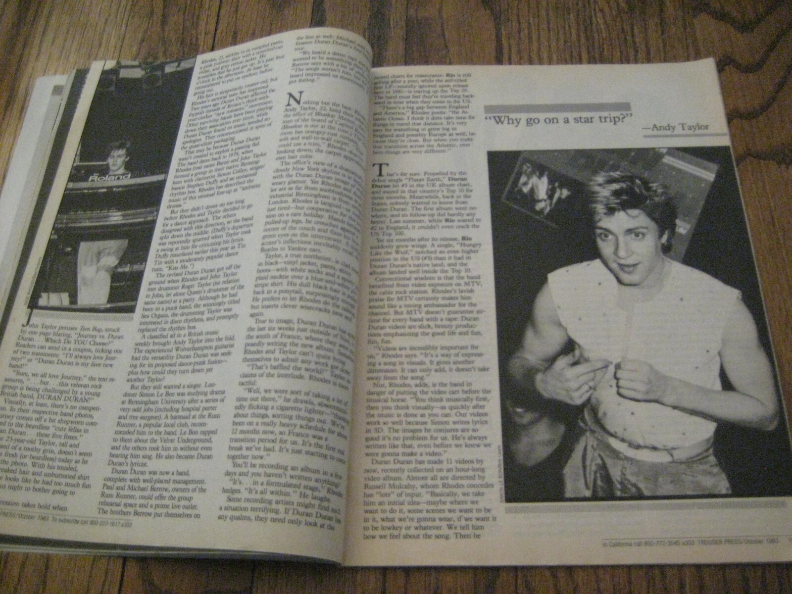 Trouser Press Magazine Oct 83 Duran Duran Thomas Dolby Eurythmics