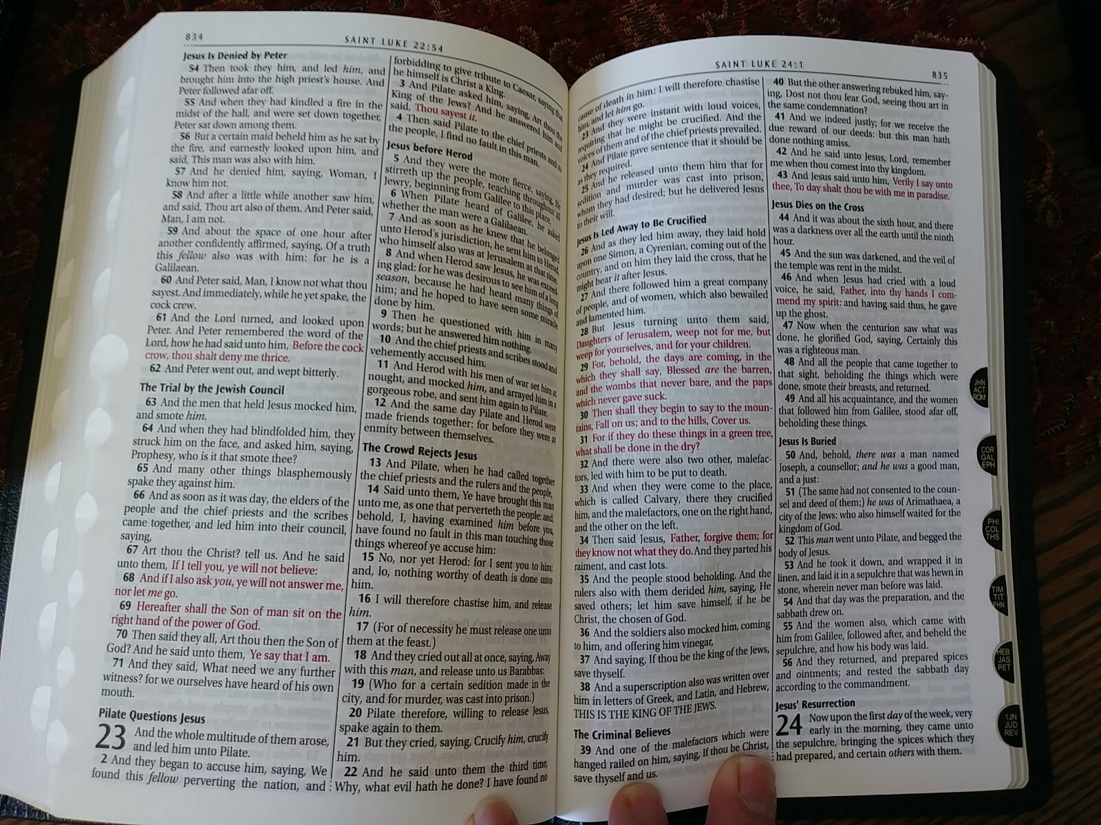 KJV Genuine Buffalo Hide Bible Thinline Thumb Indexed ~ Brown Leather new in box