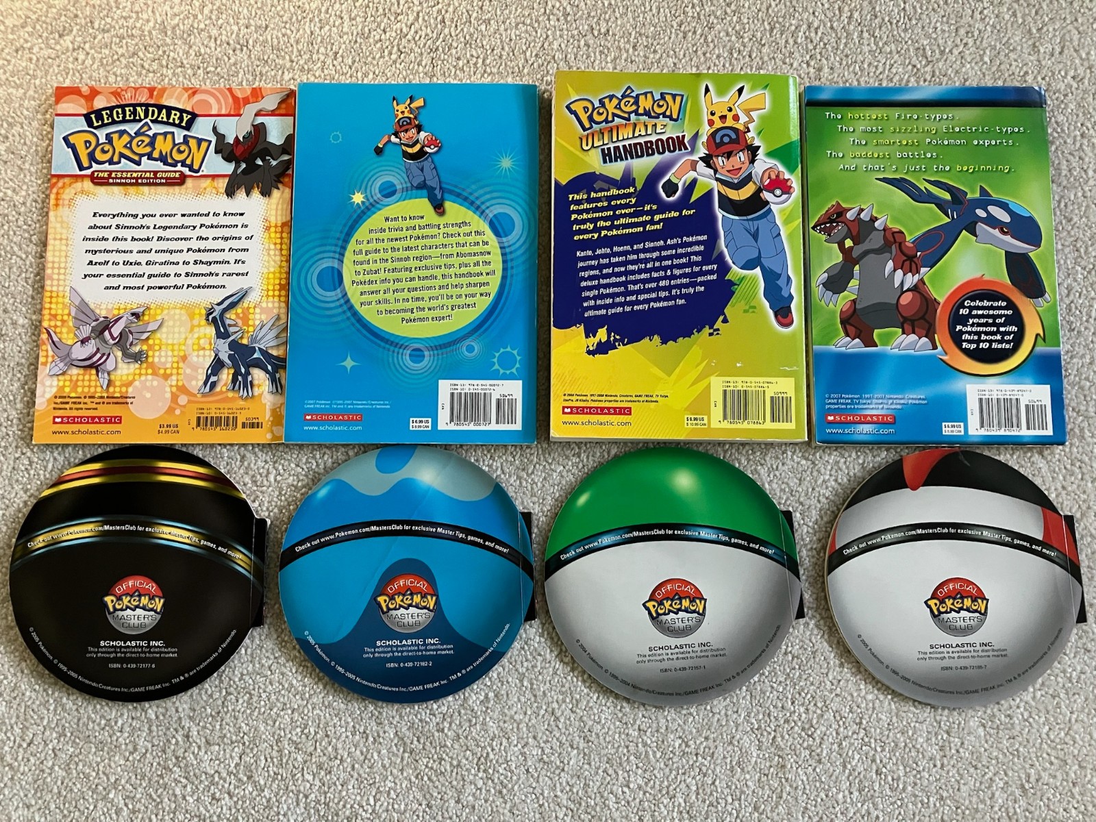 Pokemon Book Lot Of 8 Books: 3 Handbooks, 1 Guide, 4 Pokedex All Good Condition