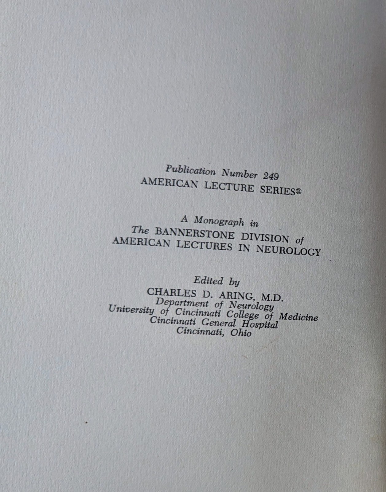 Rare, Denial of Illness, Edwin Weinstein, 1955, signed, Medical Lecture Series