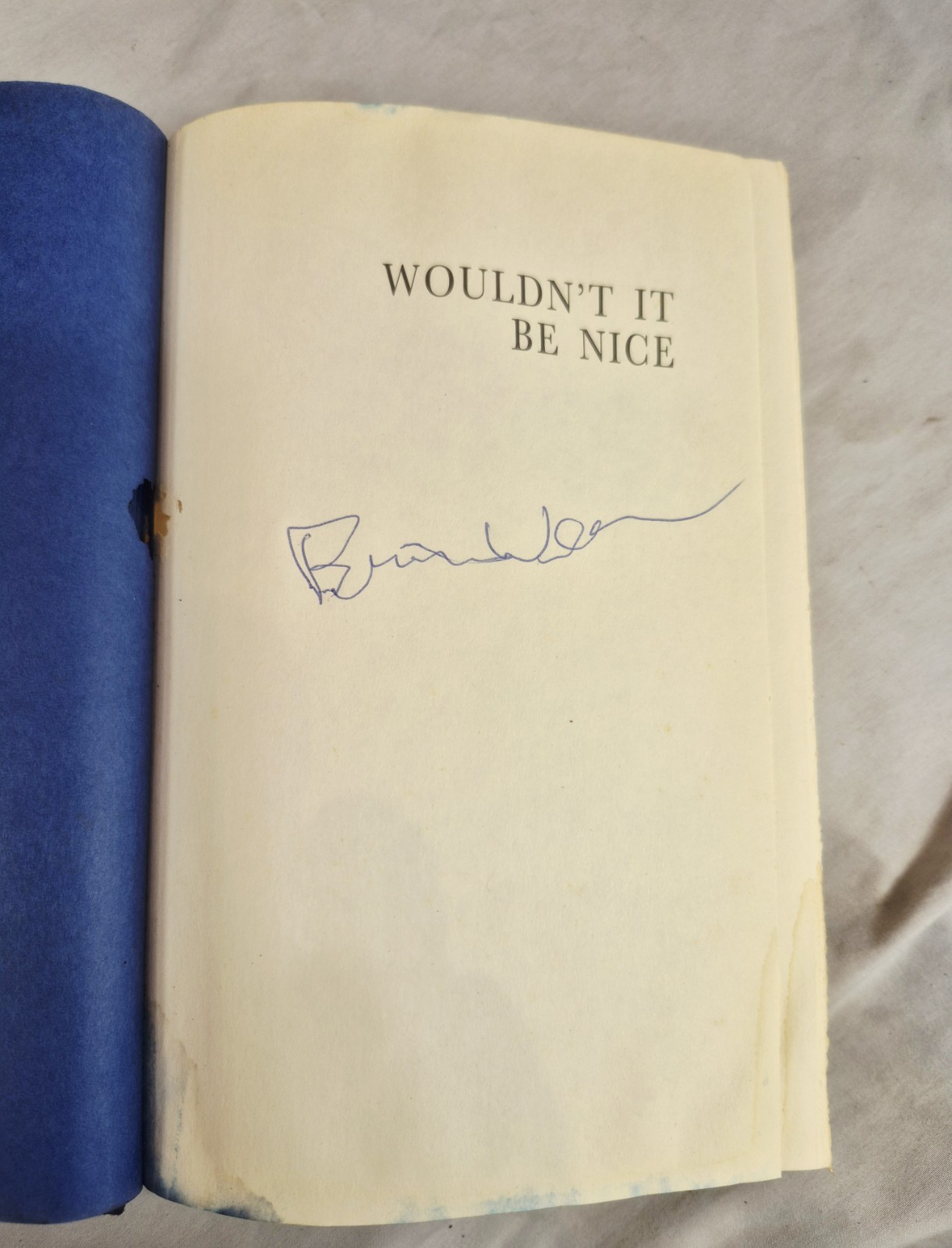 Brian Wilson True Signed 1st Ed Wouldn’t It Be Nice HC DJ 1991 w/ Affidavit Boys