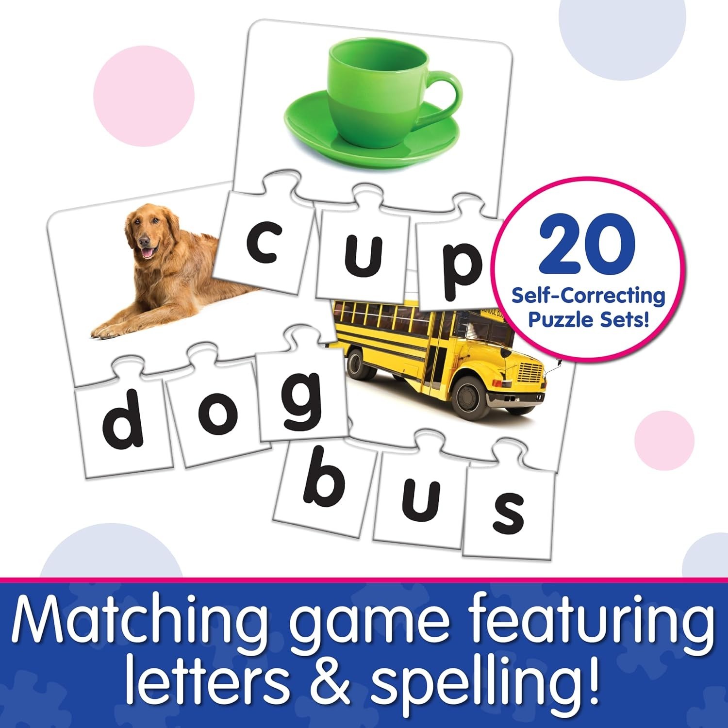 Match It! – 20-Piece Self-Correcting Spelling Puzzles for Little Learners