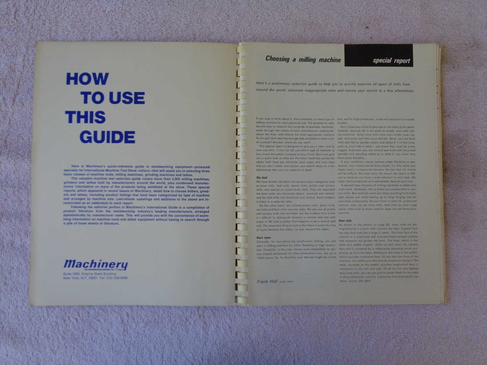 Machinery’s International Guide 1972 Machine Tool Show Quick Reference Booklet