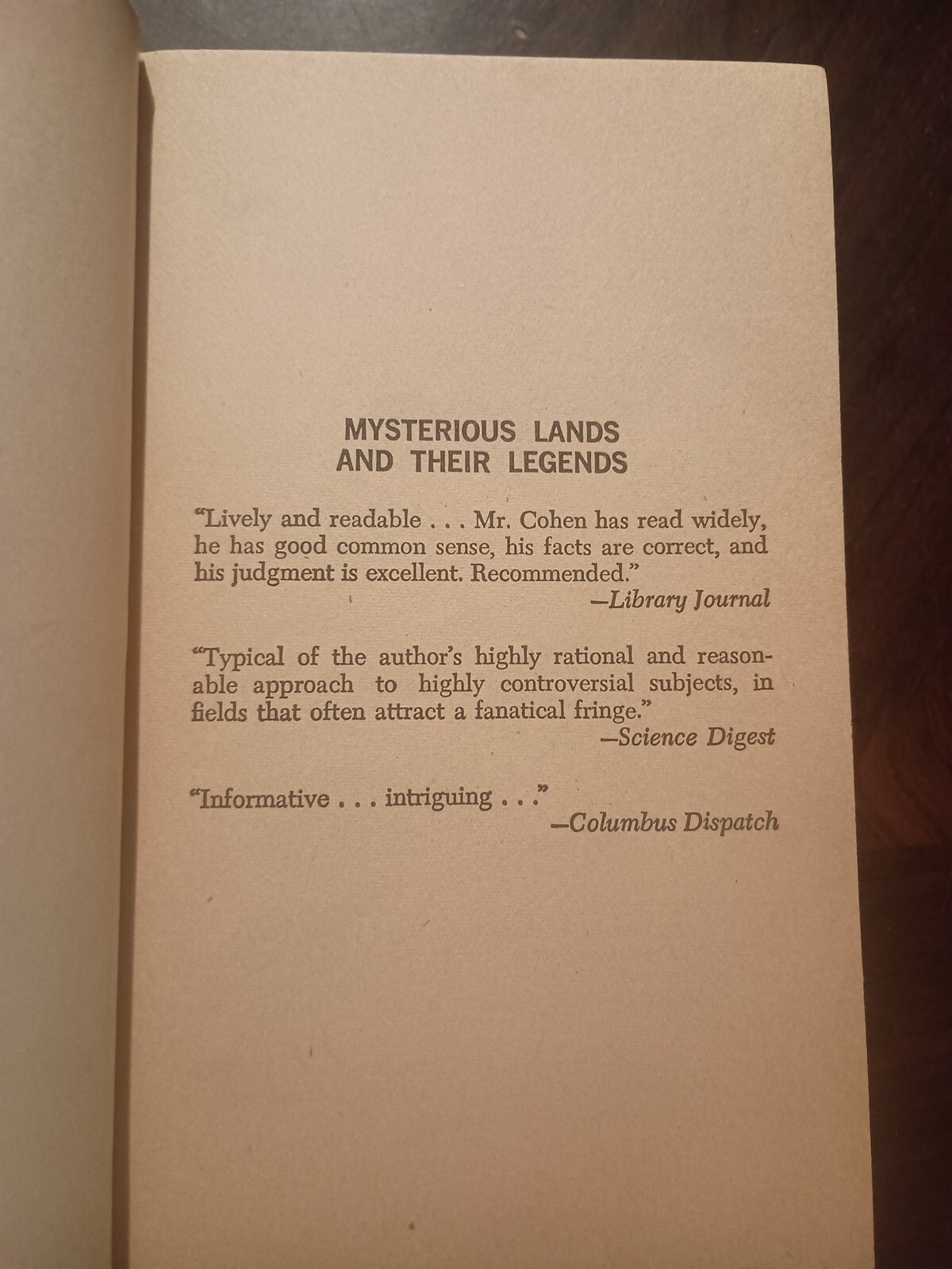 Mysterious Places by Daniel Cohen Tower, 1969, PB